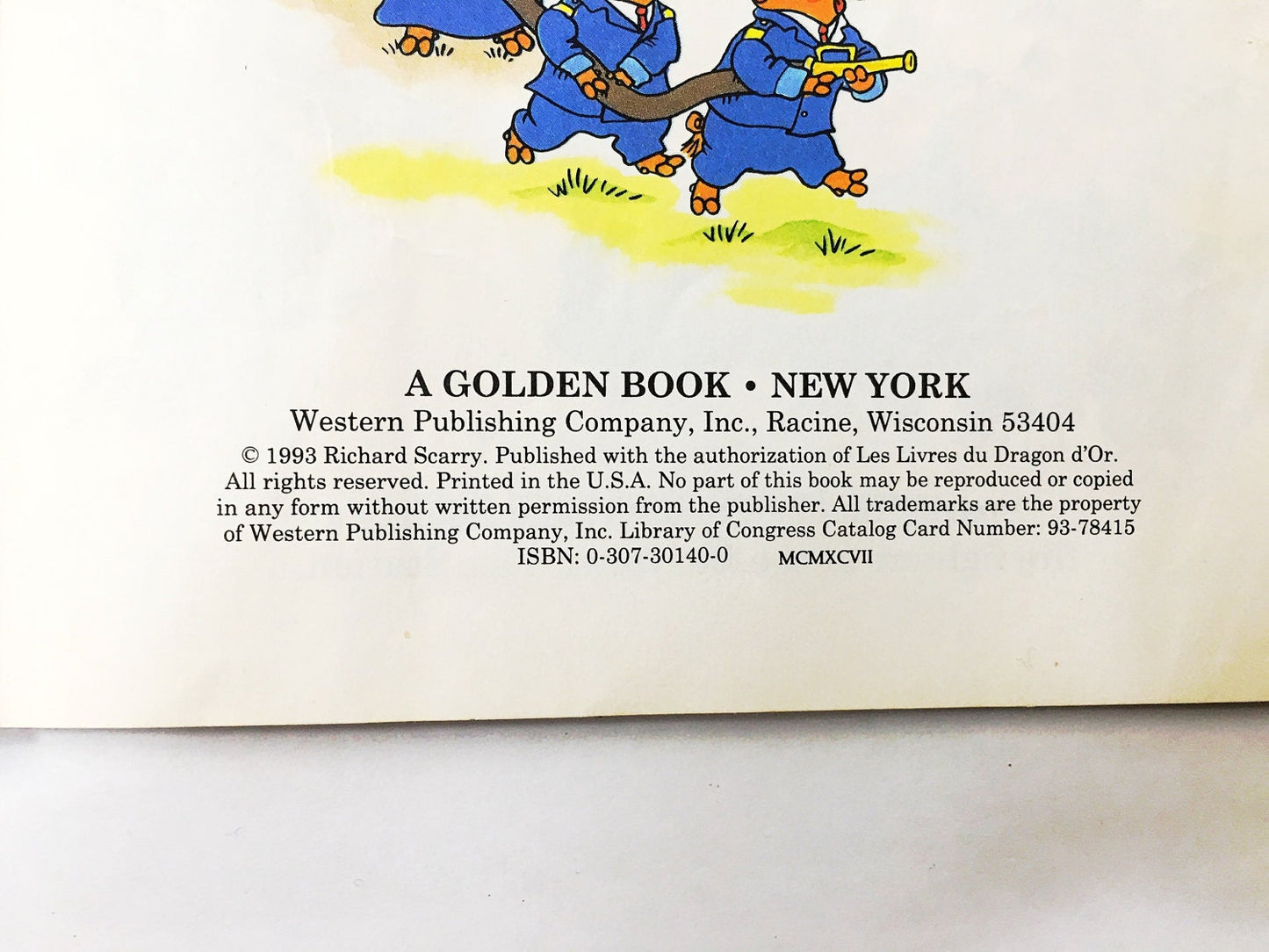 1993 Richard Scarry's Busiest Fire Fighters Ever! Vintage FIRST EDITION Little Golden Book. 93-78415. Vintage Collectible Hardback Book.