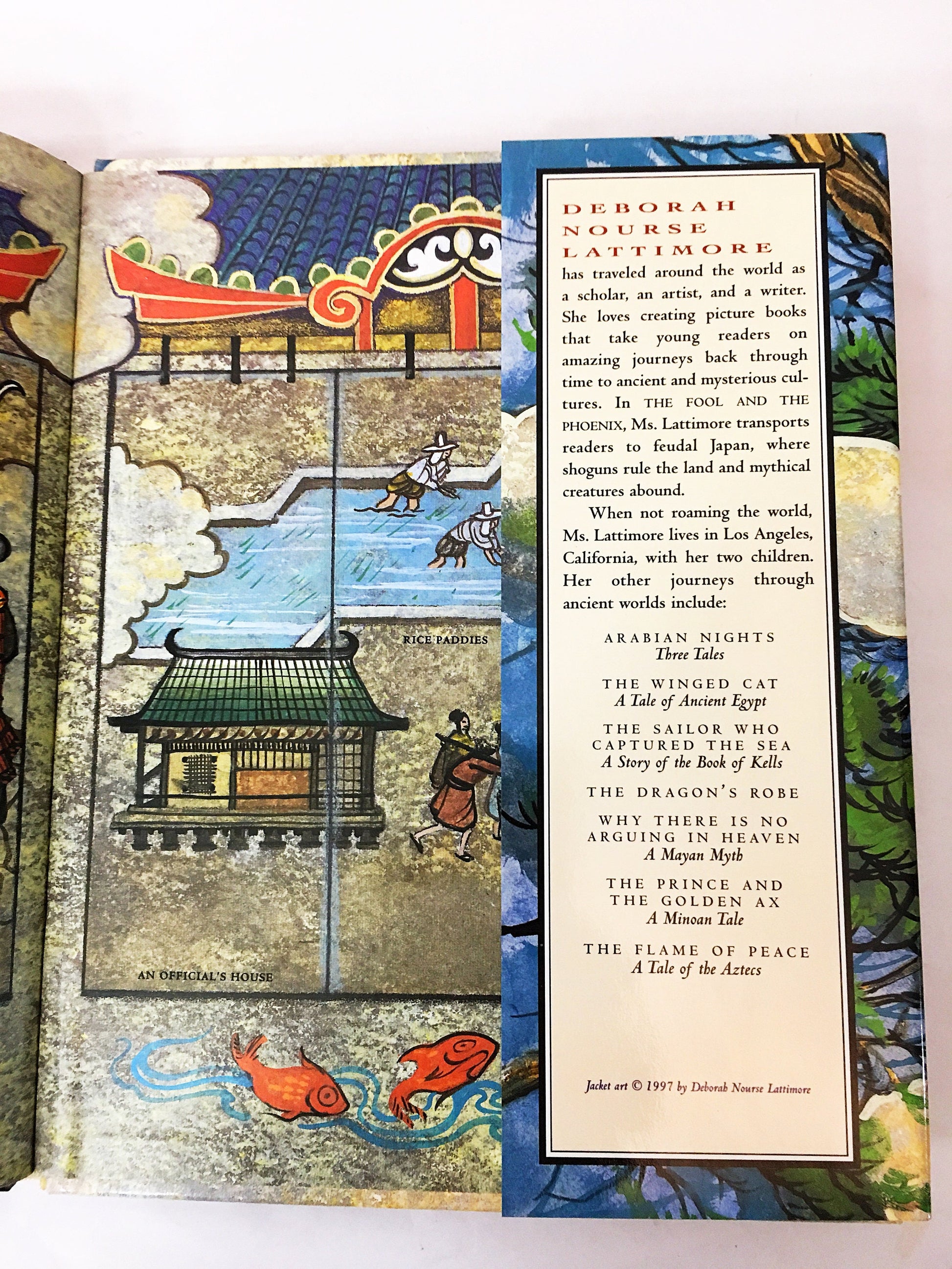 1997 Fool and the Phoenix FIRST EDITION vintage Children's book A Tale of Old Japan Story of courage, honor and love by Deborah Lettimore