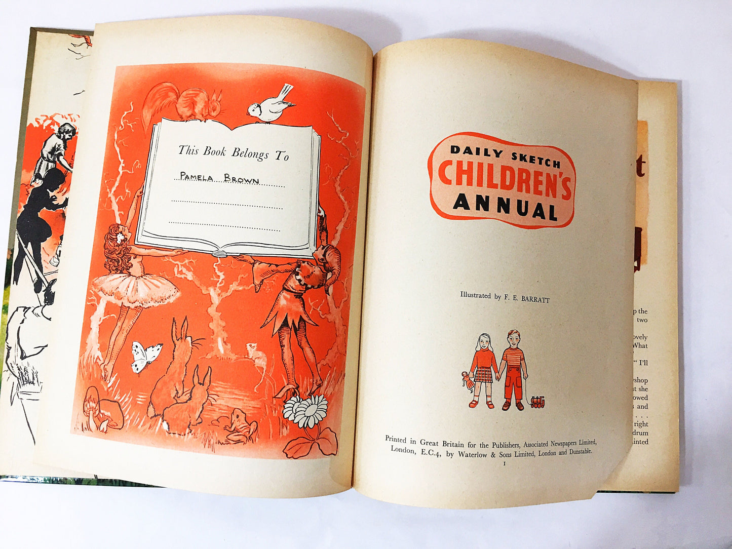 Jimmy's Journey Unlikely Adventures of a Little Giraffe' by Mary Dewing Daily Sketch Children's Annual vintage children's book circa 1950