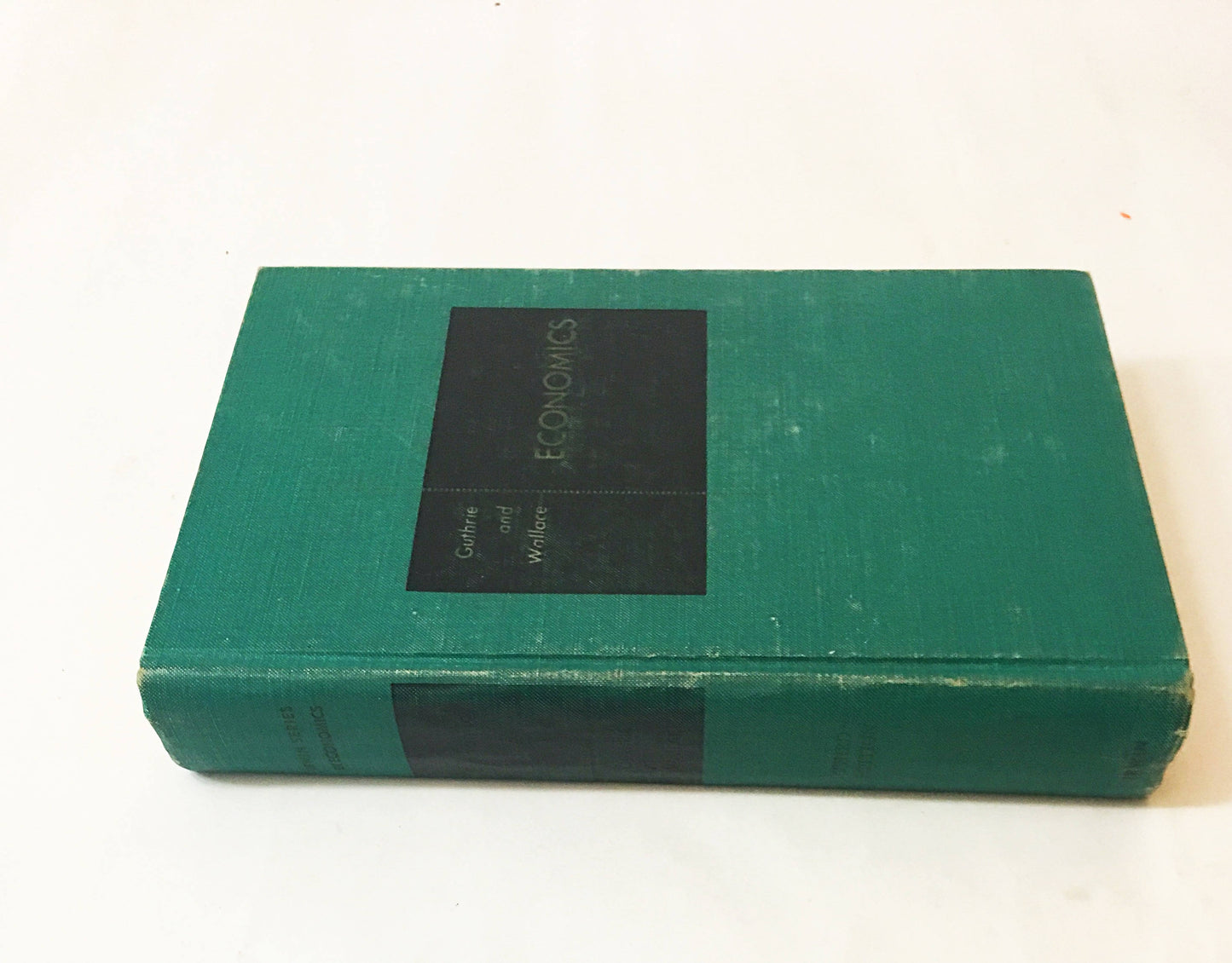1965 Vintage Economics book by Guthrie and Robert Wallace. capitalism, politics. Free thinking. Prop set green decor