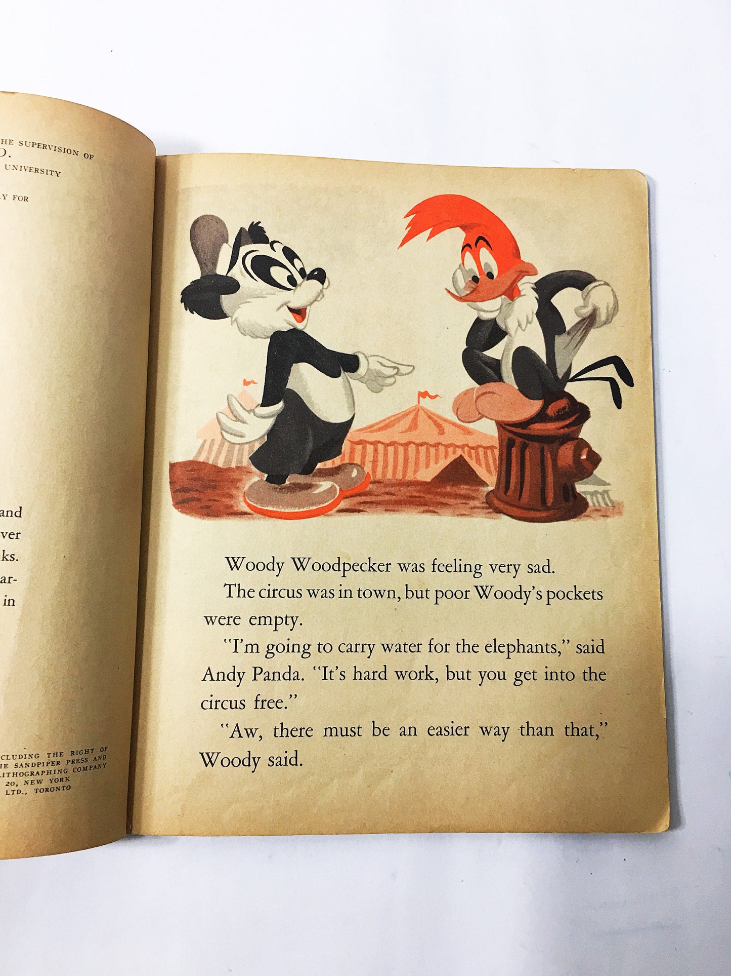 1952 Woody Woodpecker Joins the Circus. Warner Brothers Little Golden Book. Walter Lantz. First Edition children's book. Golden Press