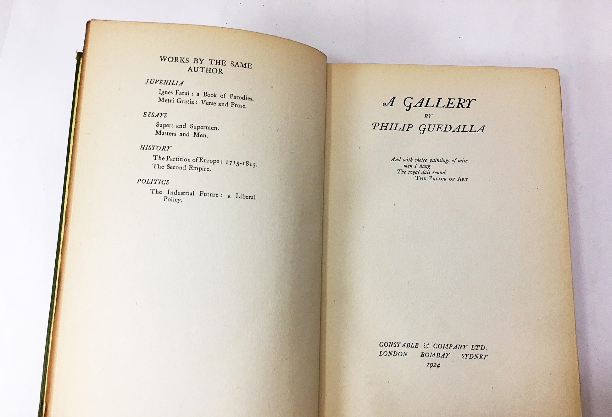 Philip Guedalla FIRST EDITION vintage Gallery book circa 1924 featuring Churchill, Hardy, Shaw, HG Wells, Conrad, Chamberlain, Cecil, Proust
