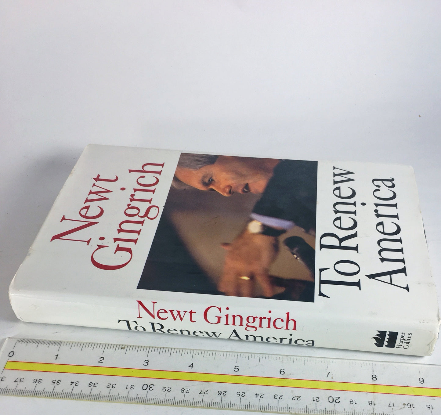 Newt Gingrich Biography. First Edition vintage book circa 1995. To Renew America. Book lover gift. White book decor. Republican