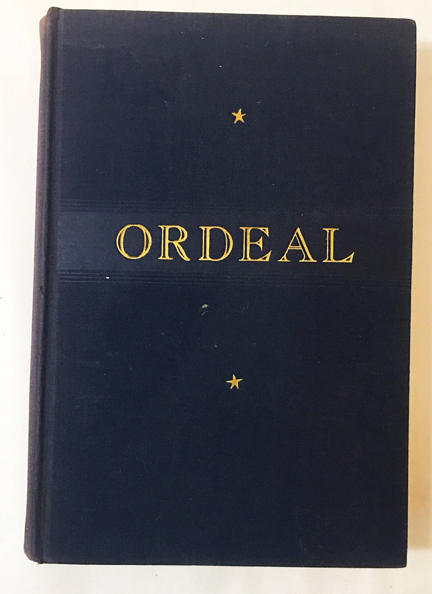 Blue cloth covered vintage military book Ordeal by Nevil Shute