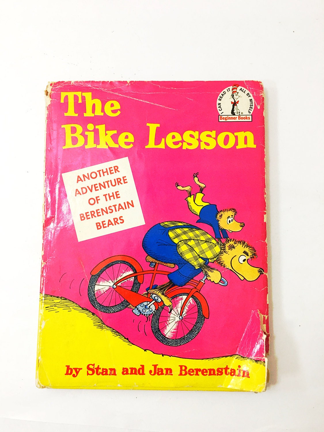1964 Bike Lesson Berenstain Bears by Stan and Jan Berenstain FIRST EDITION Vintage book Pink home decor I can read it all by myself Beginner