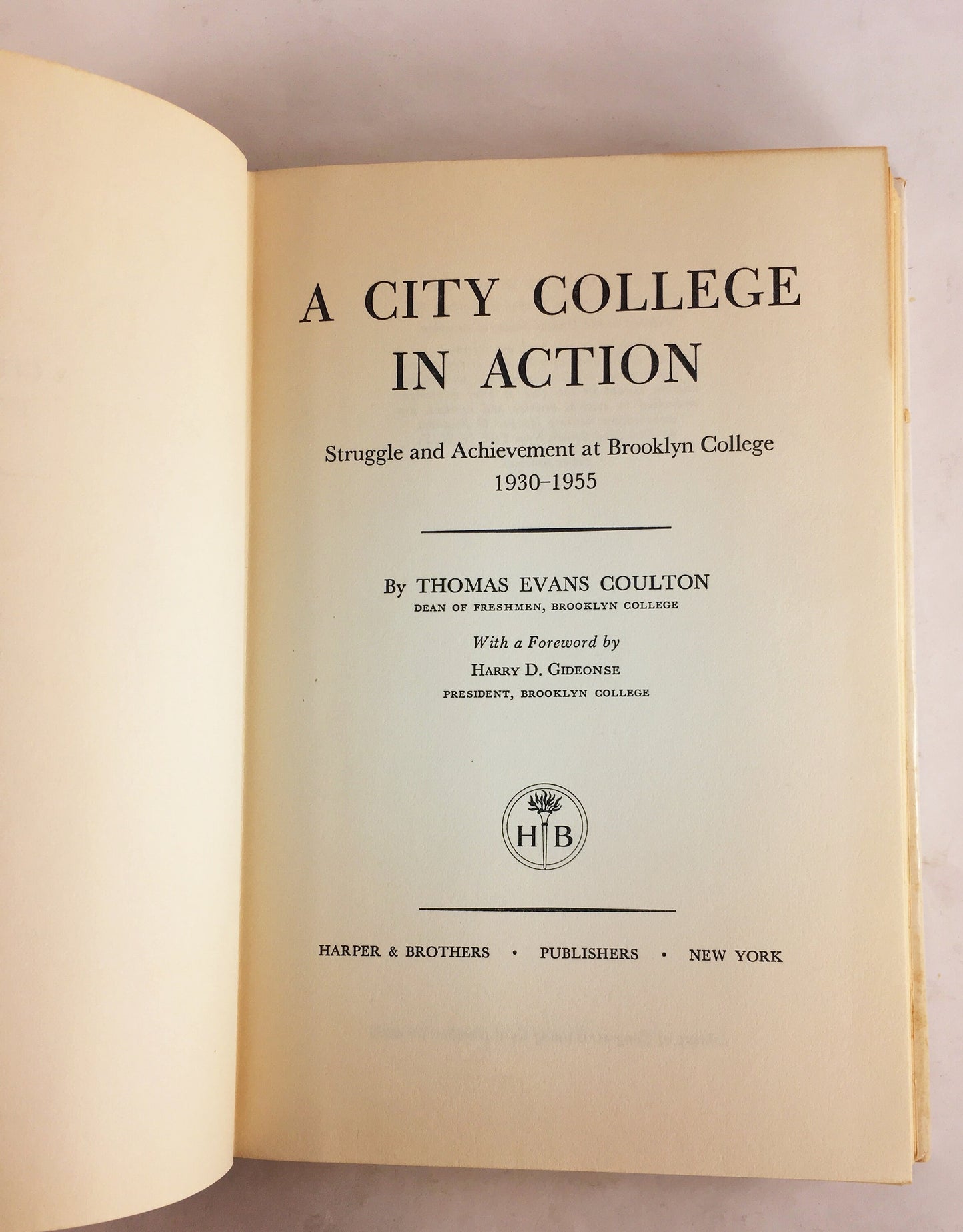 Brooklyn College FIRST EDITION vintage book circa 1955. City College in Action by Thomas Coulton. Adele Bildersee. New York City gift NYC