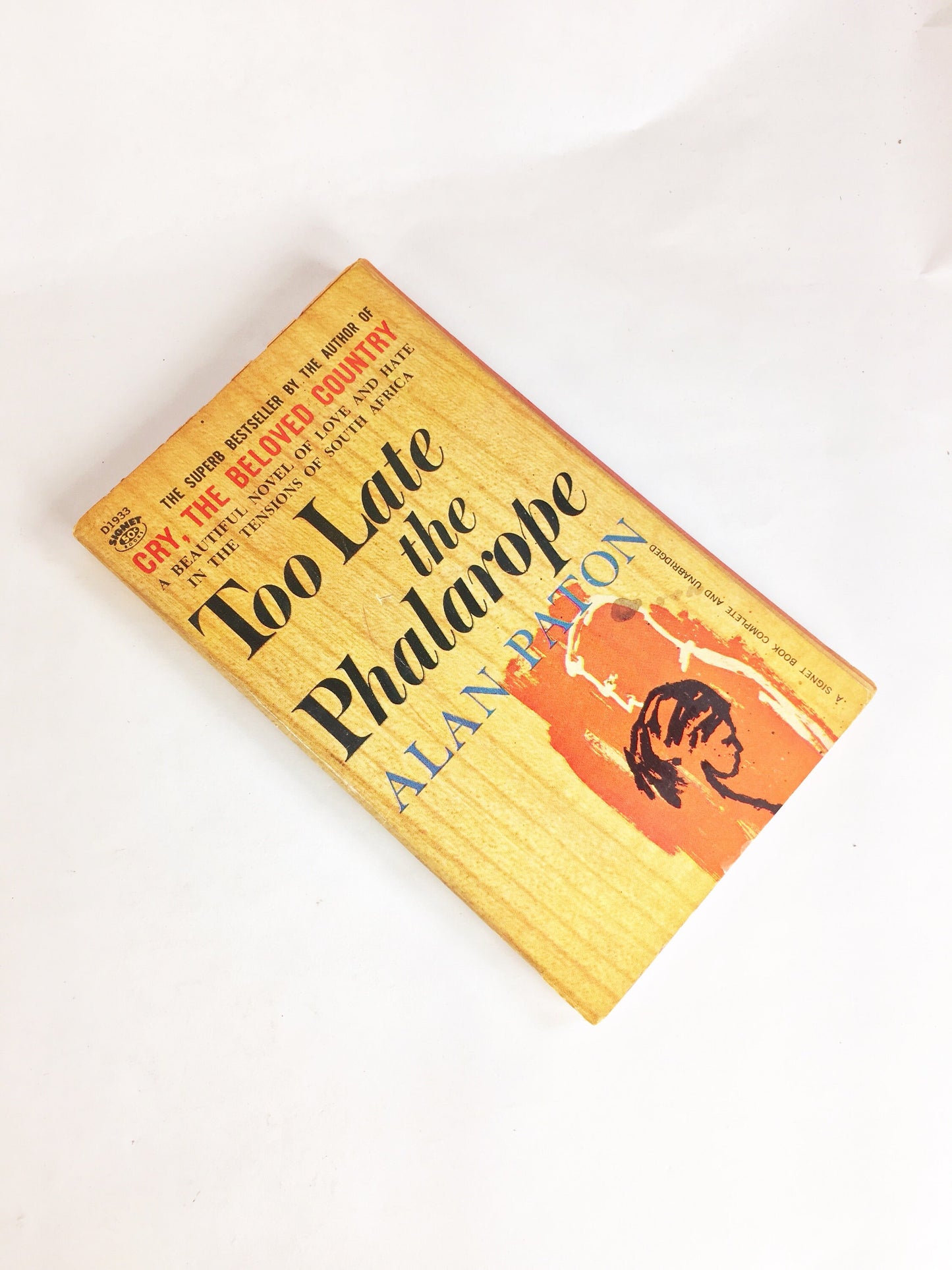 Too Late the Phalarope by Alan Paton, author of Cry the Beloved Country. Vintage paperback book circa 1961 Police conscience in South Africa