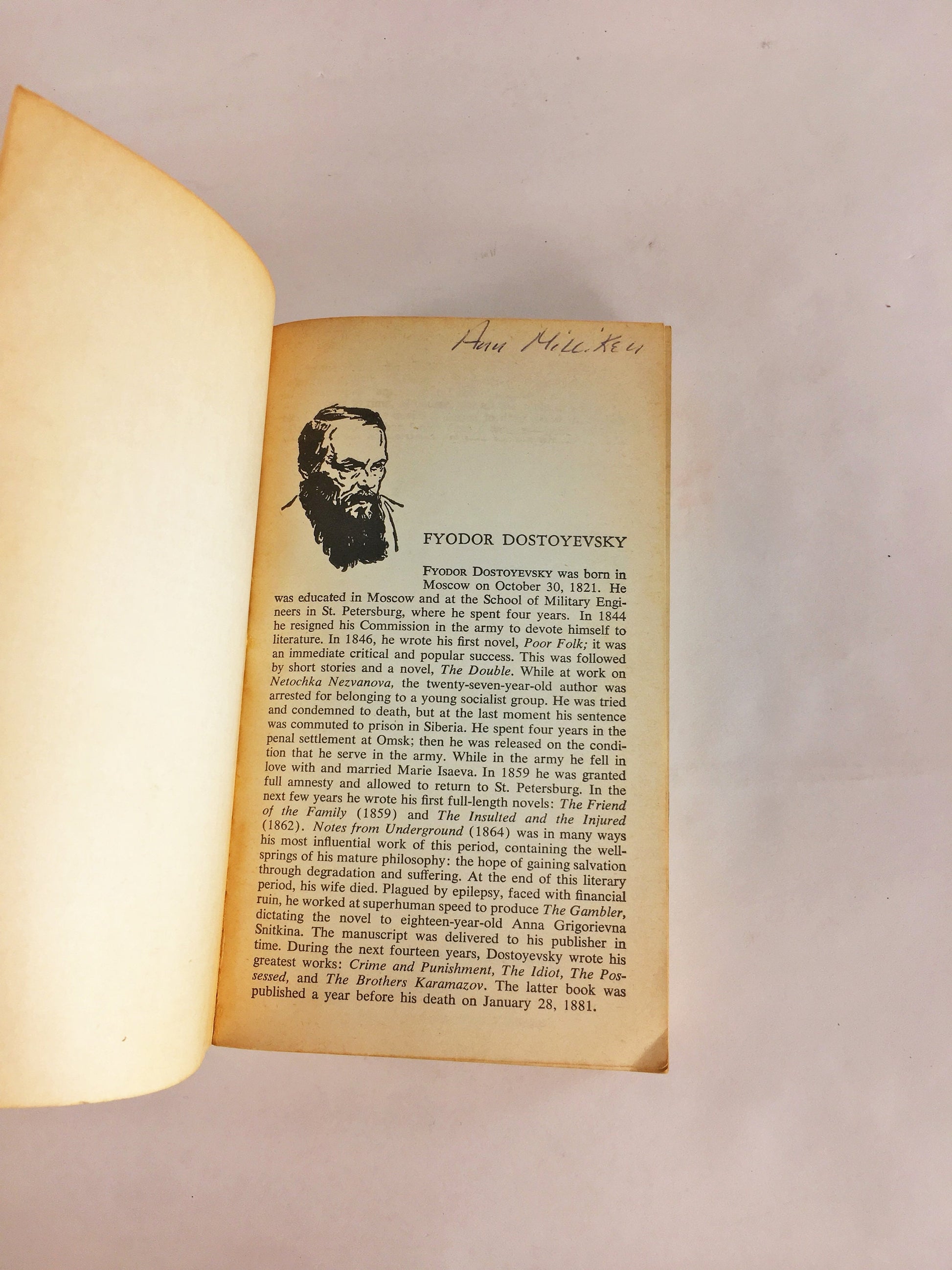 Brothers Karamazov by Fyodor Dostoevsky. Vintage paperback book circa 1964. Examines ethics of God and free will. Signet Classic