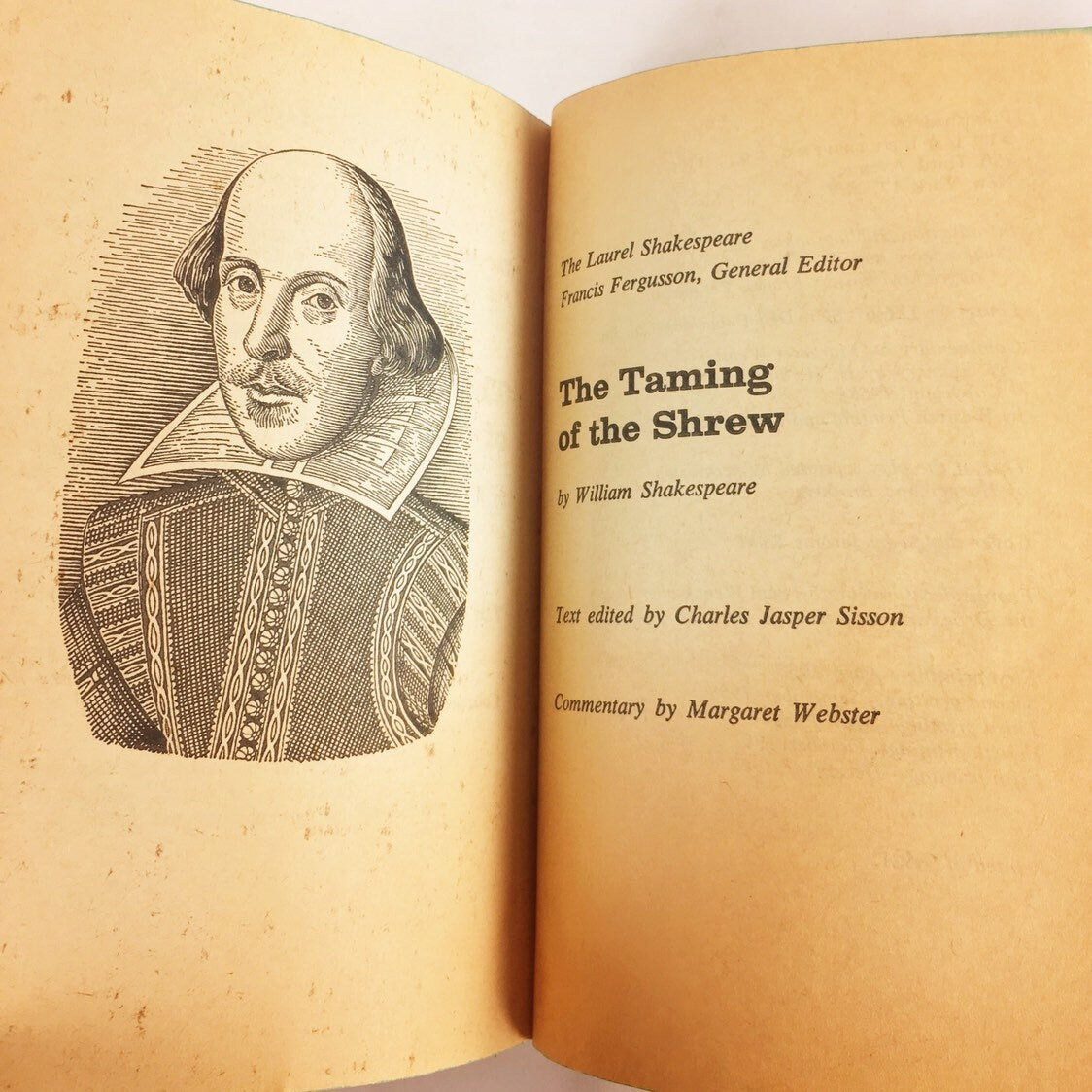 Taming of the Shrew by William Shakespeare. Vintage Dell paperback book circa 1962. Laurel home decor gift. Christmas Chanukah