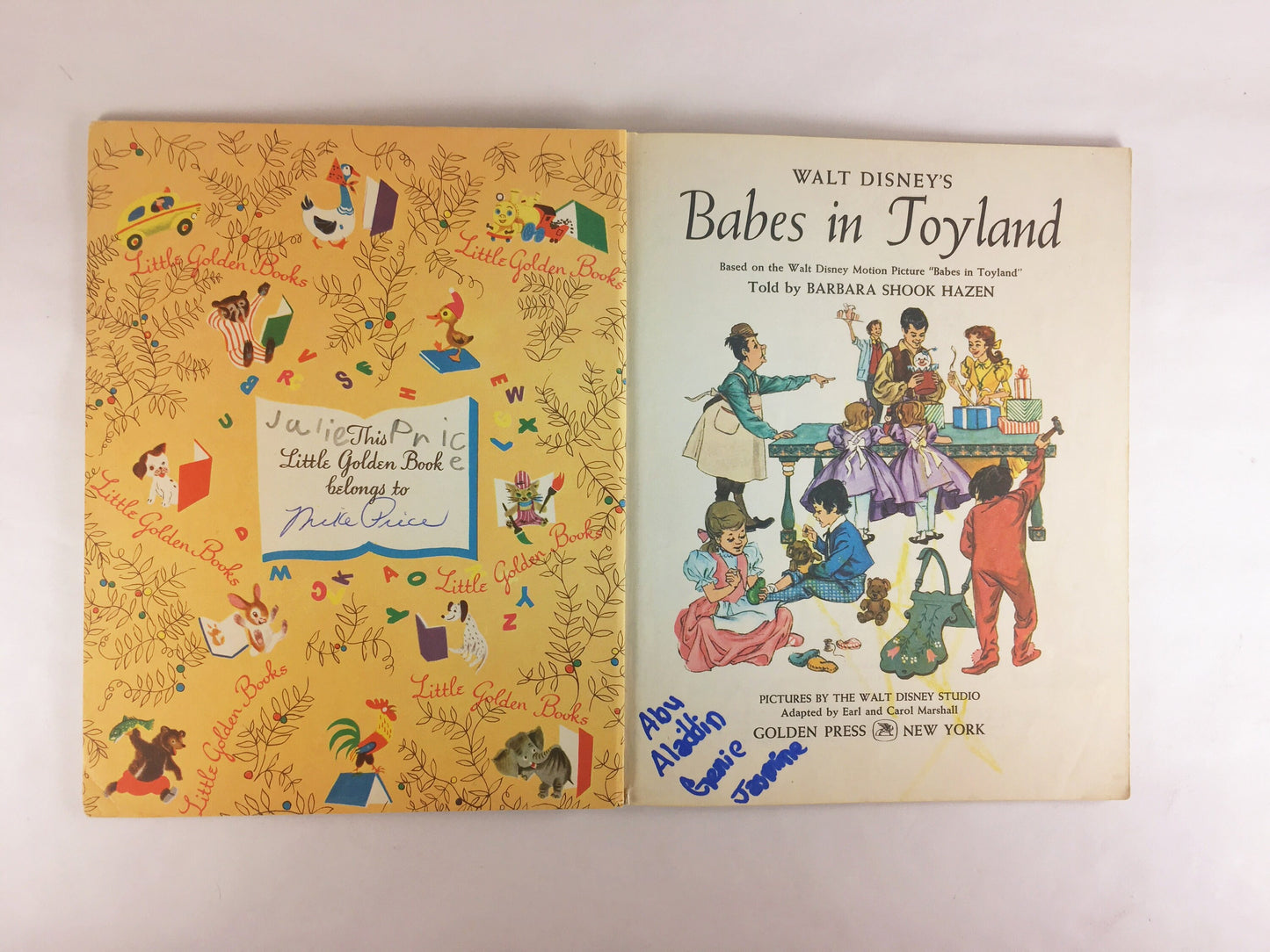 Walt Disney's Babes in Toyland. Vintage Little Golden Book circa 1961 by Barbara Shook Hazen. POOR Condition. Christmas gift