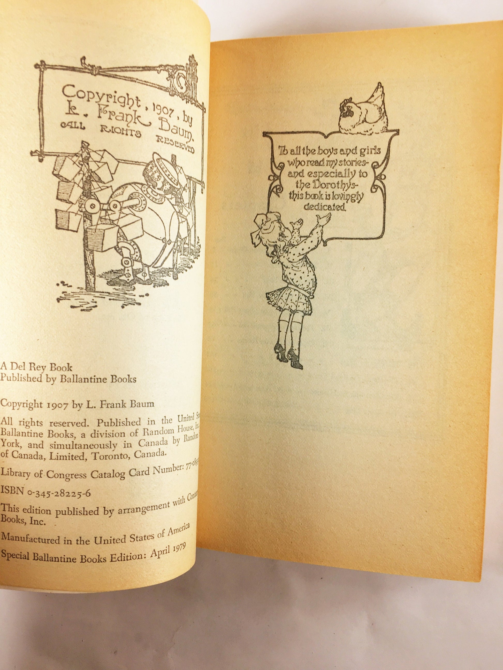 1979 Wizard of Oz vintage paperback book by L Frank Baum Tik-Tok Ozma and Wizard of Oz circa 1979. Teen tween home school reading