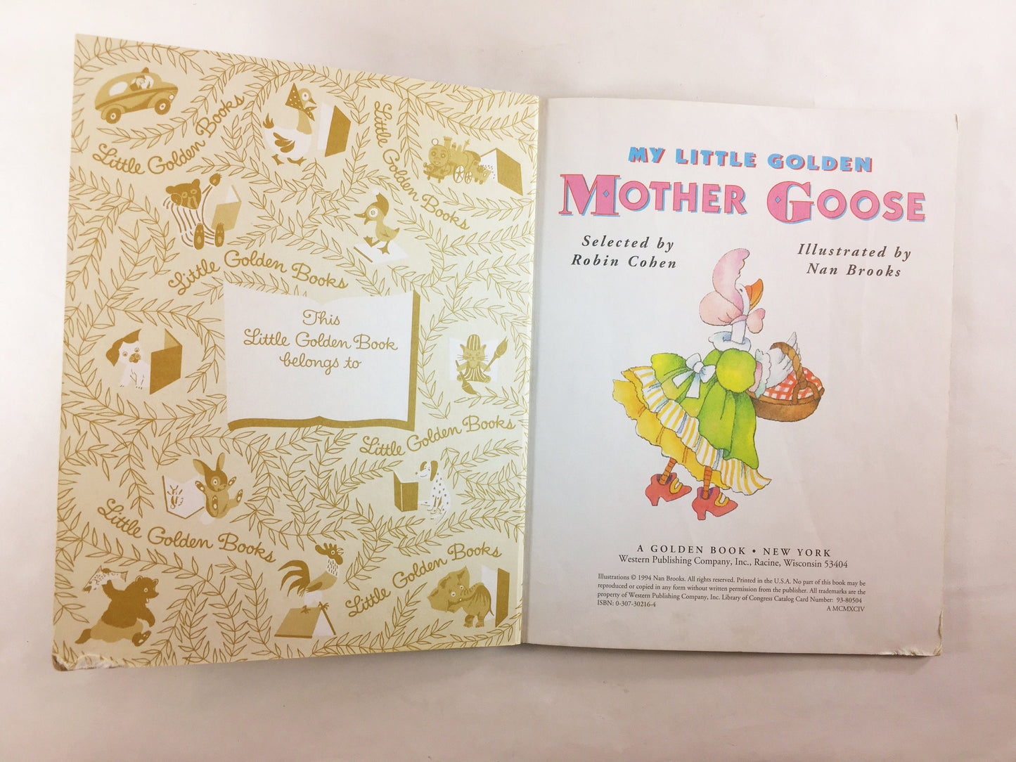 My Little Golden Mother Goose. FIRST EDITION vintage children's book circa 1994. Little Golden Book. Easter Valentine gift nursery decor