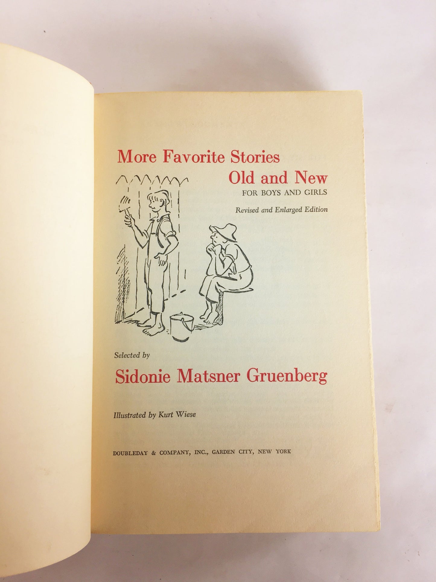 1960 Favorite Stories for Boys & Girls vintage children's book by Sidonie Matsner Gruenberg, author of Wonderful Story of How You Were Born