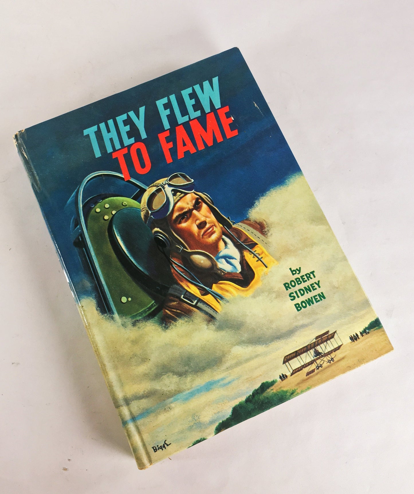 They Flew to Fame by Robert Sidney Bowen Vintage Whitman Real Life Stories book circa 1963 aviation airplane flight 1960s staging decor prop