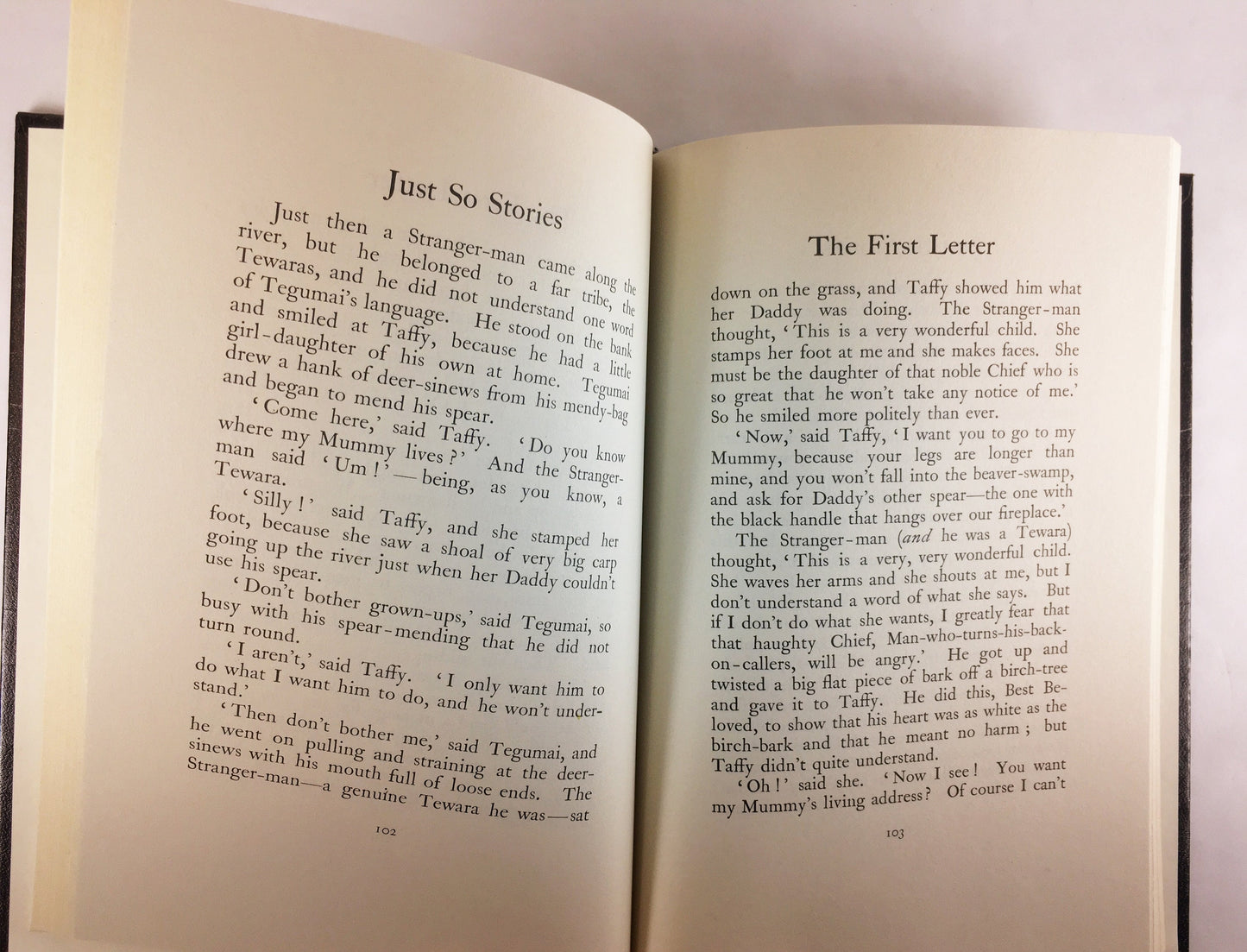 Just So Stories by Rudyard Kipling. Black home bookshelf decor. Vintage book circa 1978. Children's stories. Fairy folk tales.