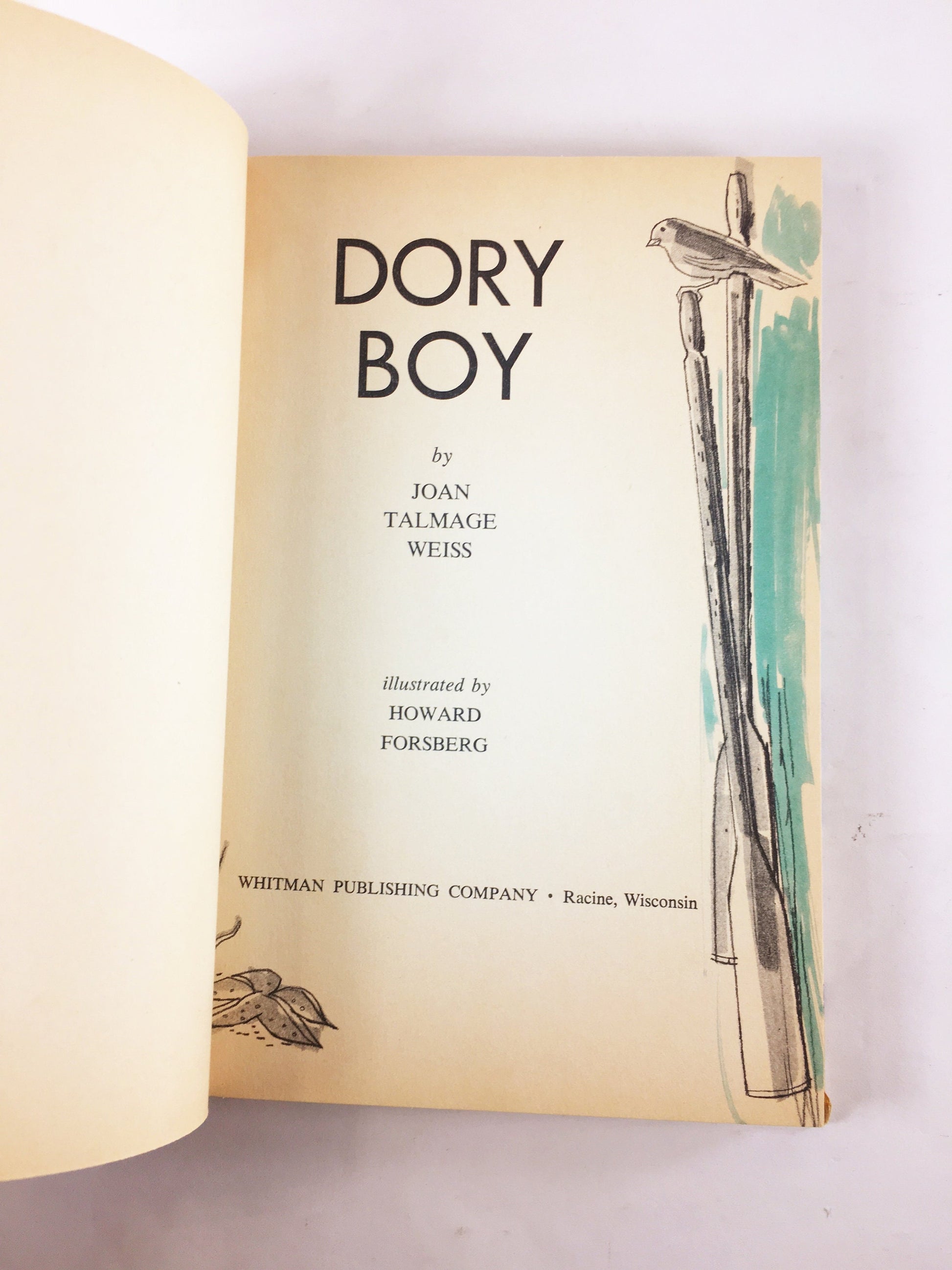 1966 Dory Boy by Joan Talmage Weiss about a teenage boy and summer challenges. Vintage cello book Whitman Publishing