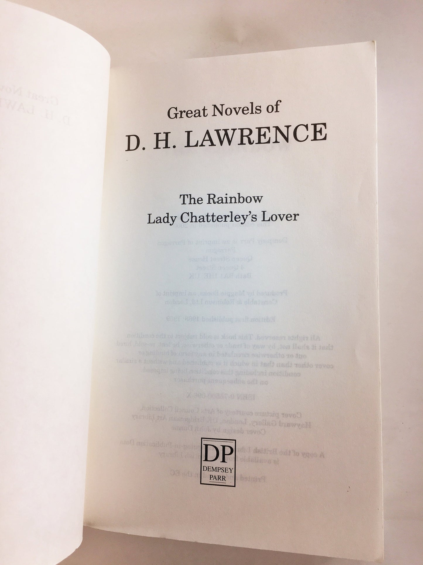 Novels of DH Lawrence vintage paperback book featuring Anna Victrix, Marsh and the Flood, First Love, Man's World. Bitterness of Ecstasy
