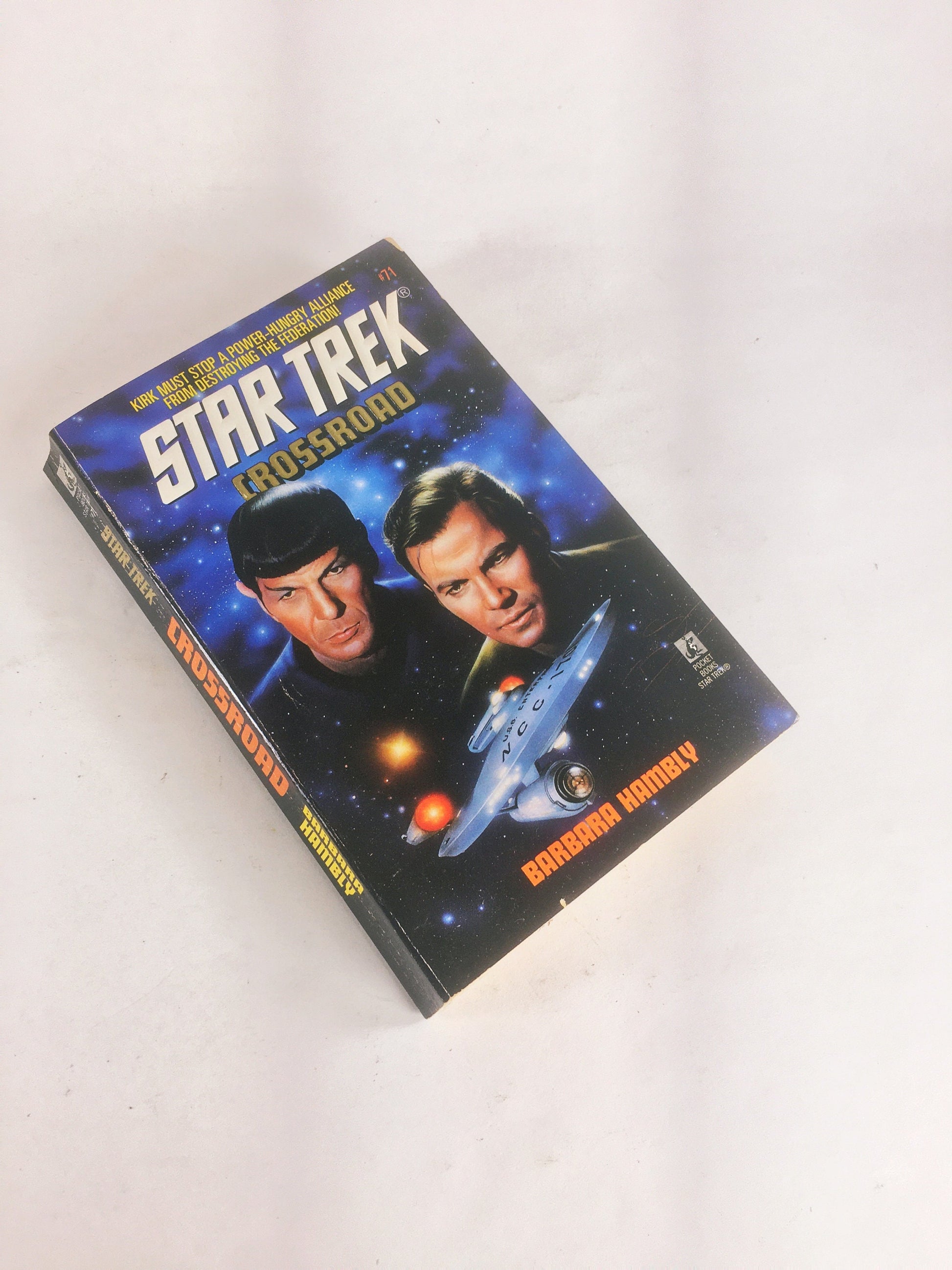 Star Trek Crossroad vintage paperback book by Barbara Hambly circa 1994. Pocket Books, Spock, Captain Kirk James Blish.