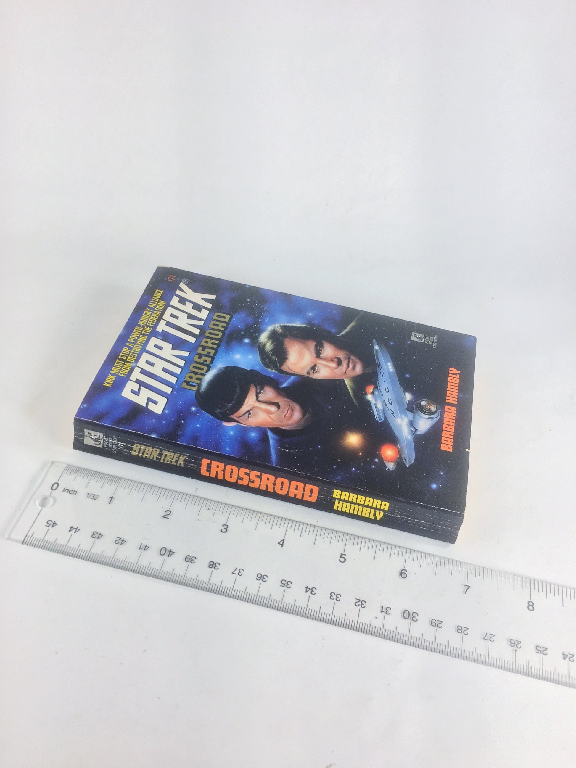 Star Trek Crossroad vintage paperback book by Barbara Hambly circa 1994. Pocket Books, Spock, Captain Kirk James Blish.