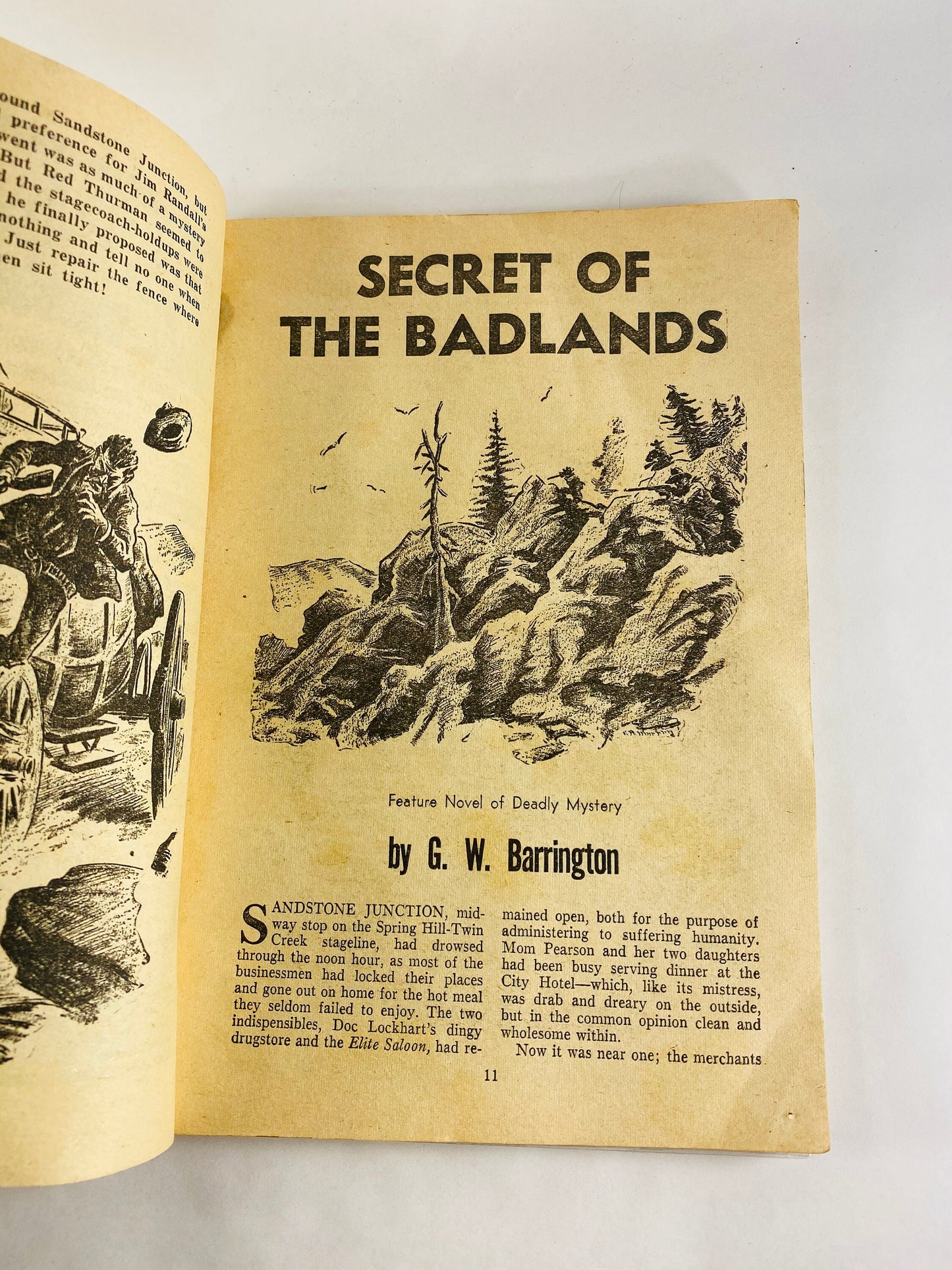 Double-Action Western Number 2, November 1954, volume 22 pulp magazine. Secret of the Badlands, Trading Post. Robert Lowndes, GW Barrington