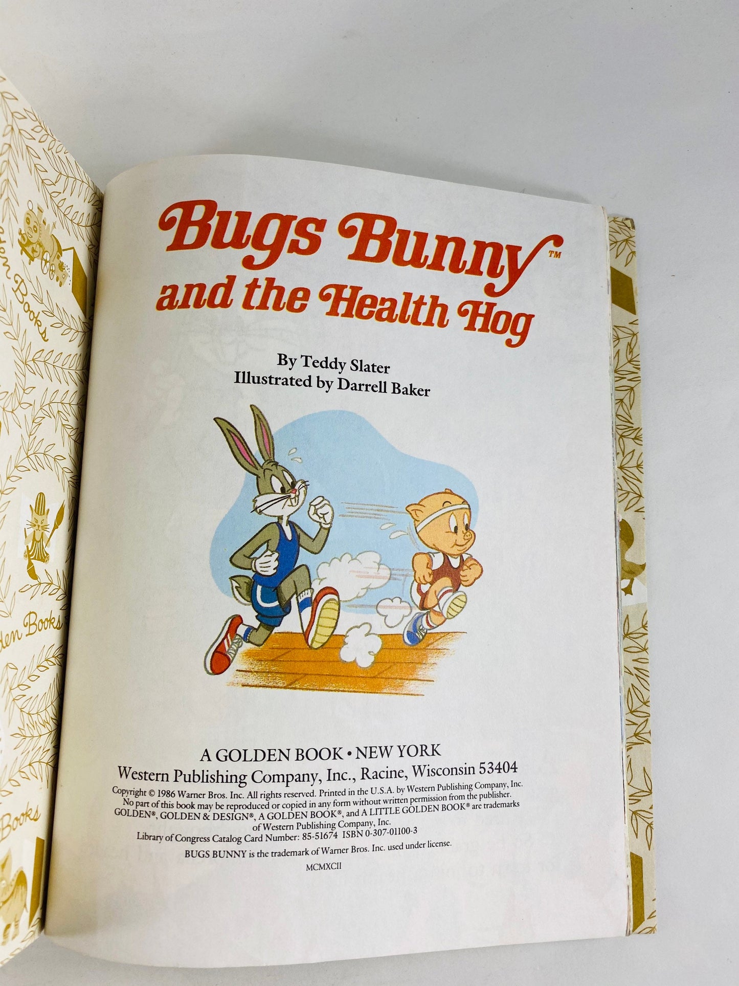 1986 Bugs Bunny and the Health Hog. FIRST EDITION vintage Little Golden Book Looney Tunes