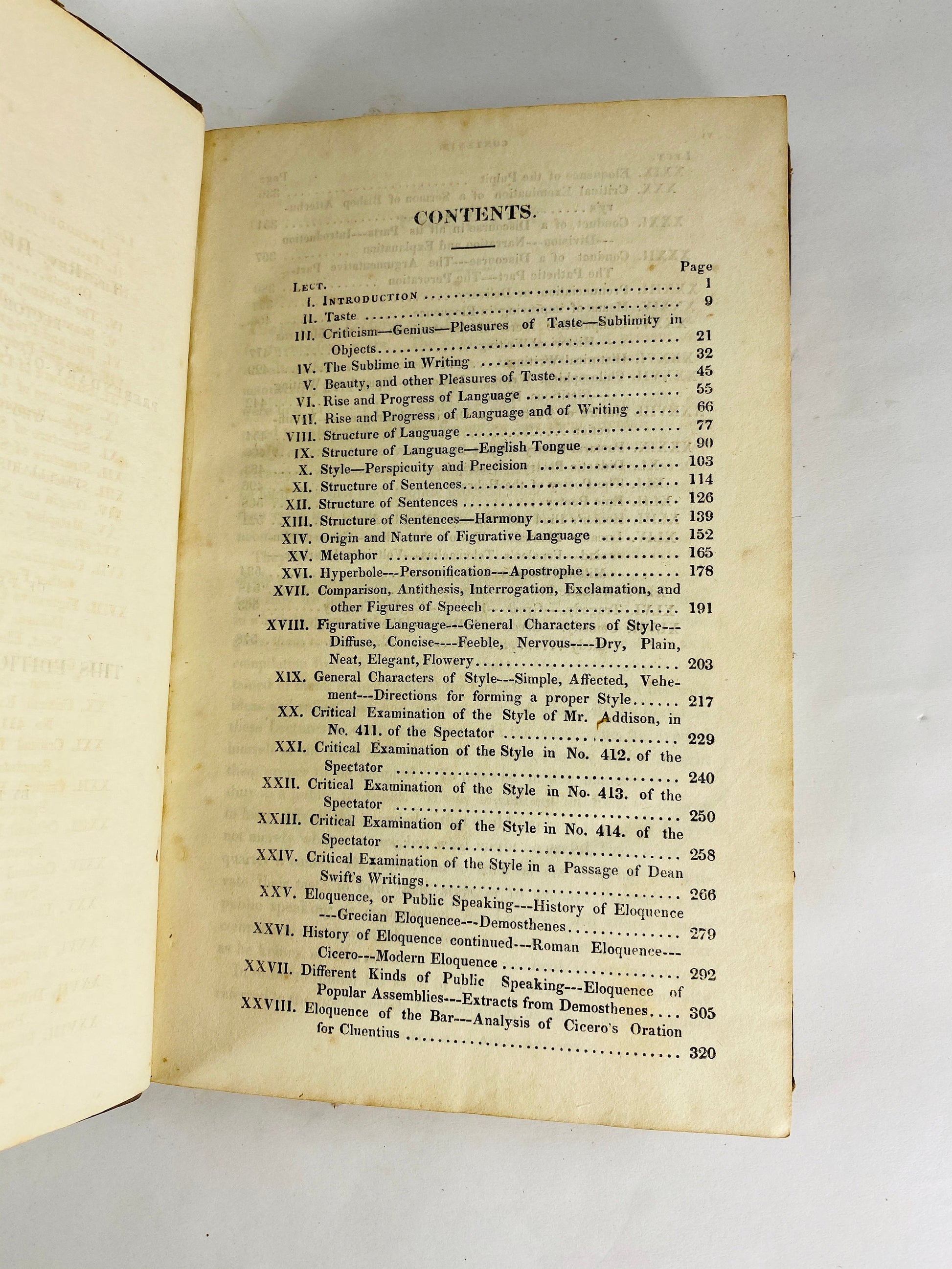 1827 Hugh Blair antique book of Sermons, Lectures & Rhetoric in one volume. Minister of the Church of Scotland, Edinburgh professor