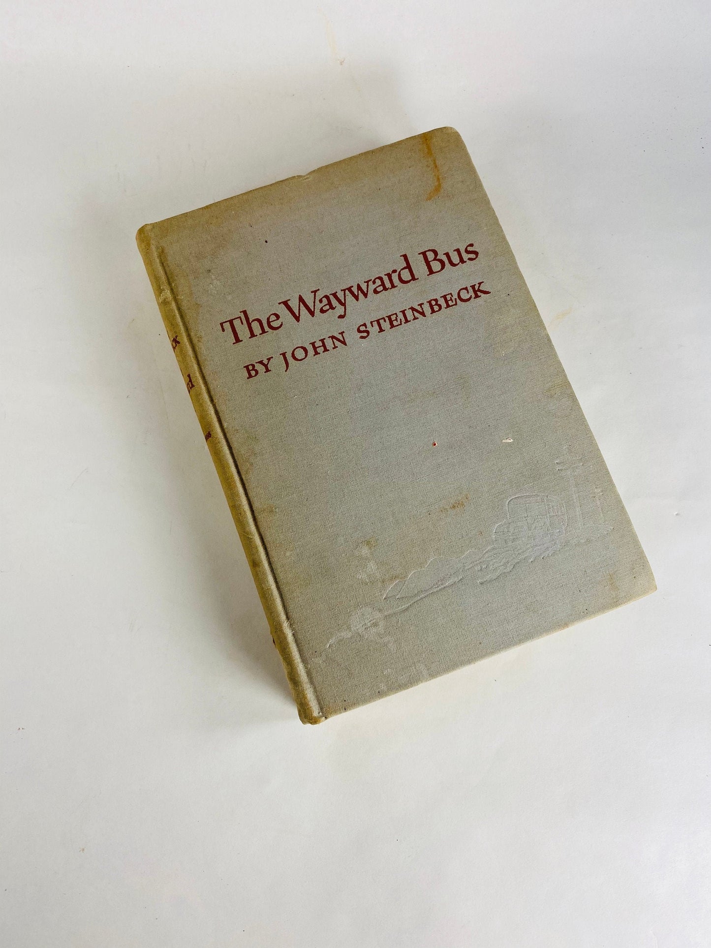 Wayward Bus by John Steinbeck. FIRST EDITION 3rd printing circa 1947. Vintage book lover gift. VG- Condition. Pulitzer Prize