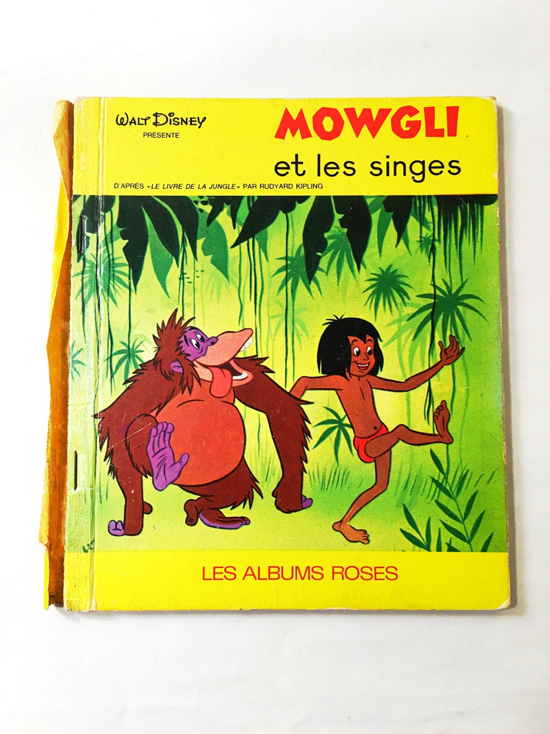 Jungle Book FIRST EDITION walt Disney Book printed in France circa 1969. Little Golden Book. Christmas stocking stuffer. Chanukah gift