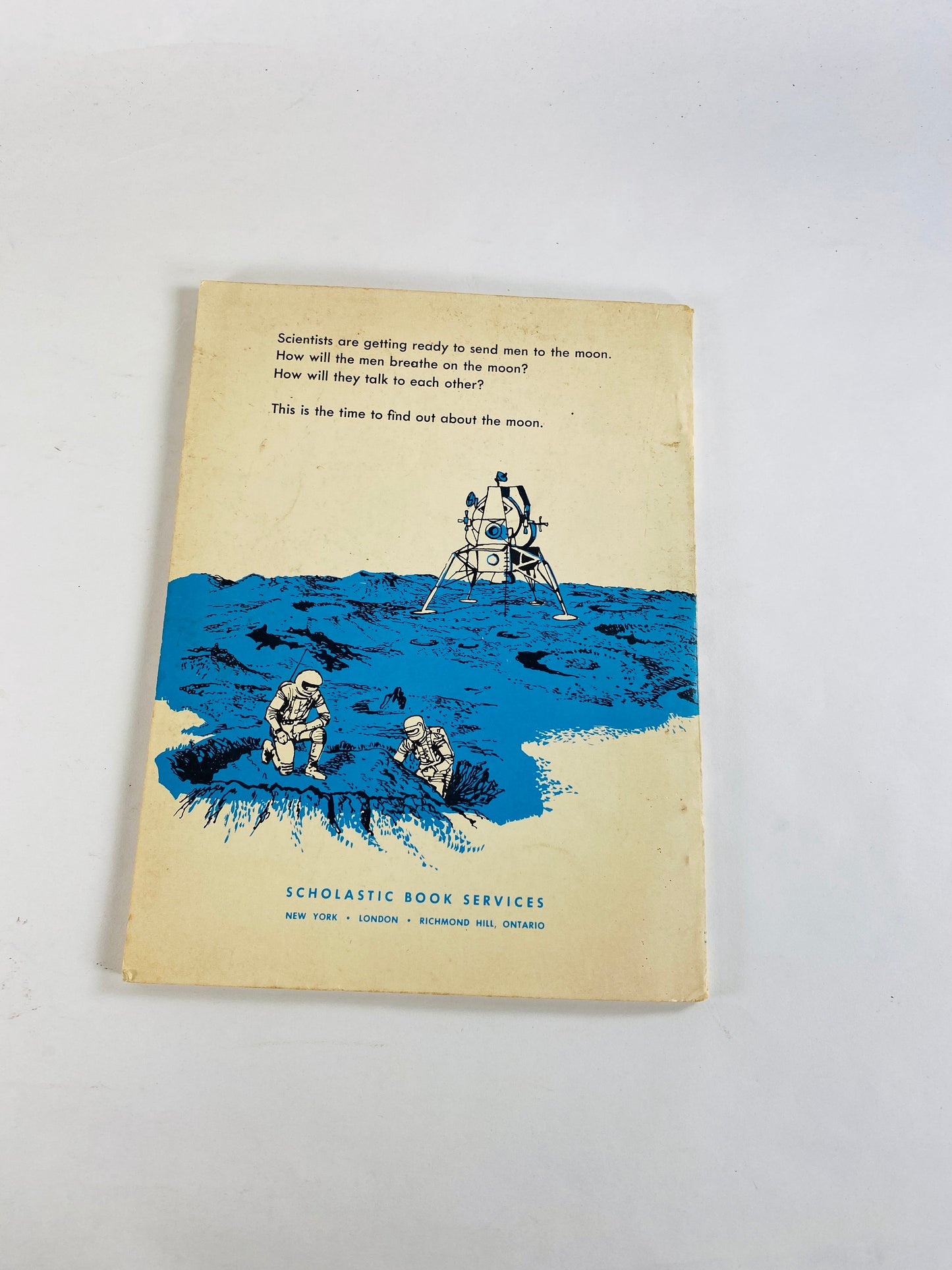 First Men on the Moon circa 1965 Franklin Watts. Vintage space exploration book about astronauts based on his own experience. Gift NASA