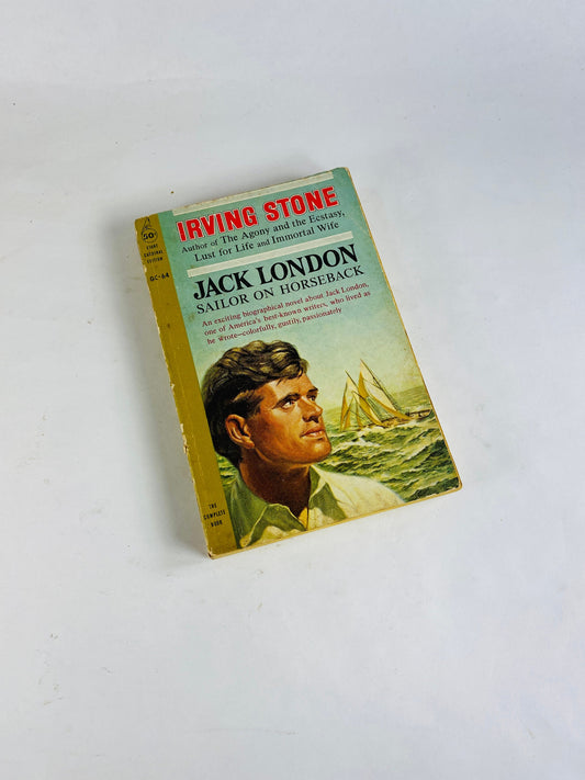 Jack London biography by Irving Stone Vintage paperback book circa 1961 Sailor on Horeseback. Cardinal Edition pocket book