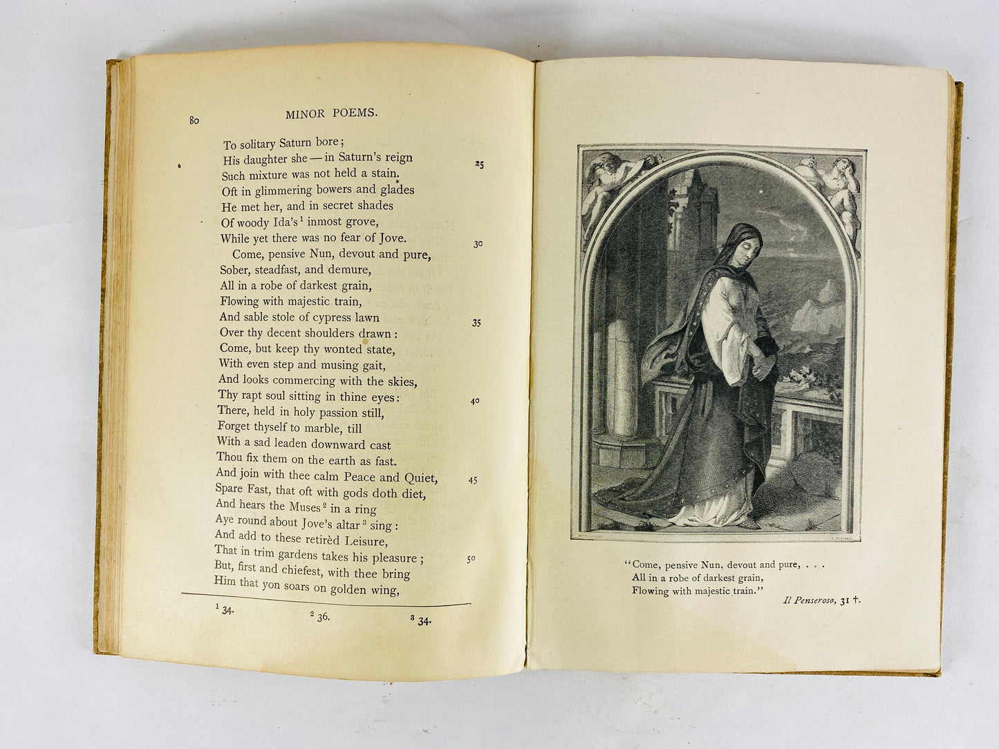 Antique 1900 John Milton poetry vintage book Sonnets, Lycidas, Comus, Il Penseroso, L'Allegro, Hymn of the Nativity. Small brown decor