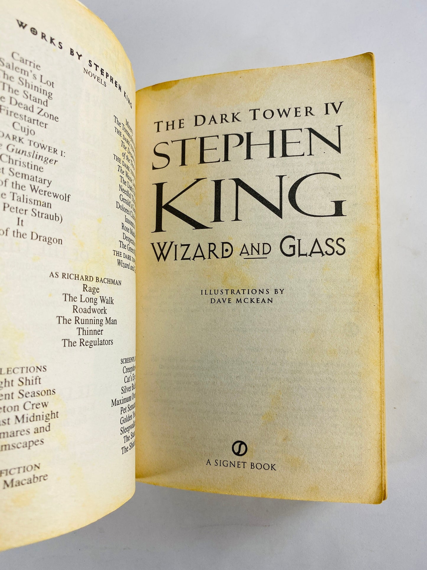 Wizard and Glass Dark Tower IV by Stephen King FIRST PRINTING vintage paperback book circa 1998 Horror goth emo black book decor