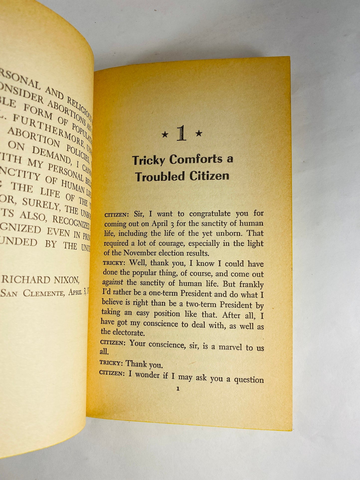 Our Gang by Philip Roth vintage political satire paper book 1972 a brilliantly indignant response to the phenomenon of Richard M. Nixon.