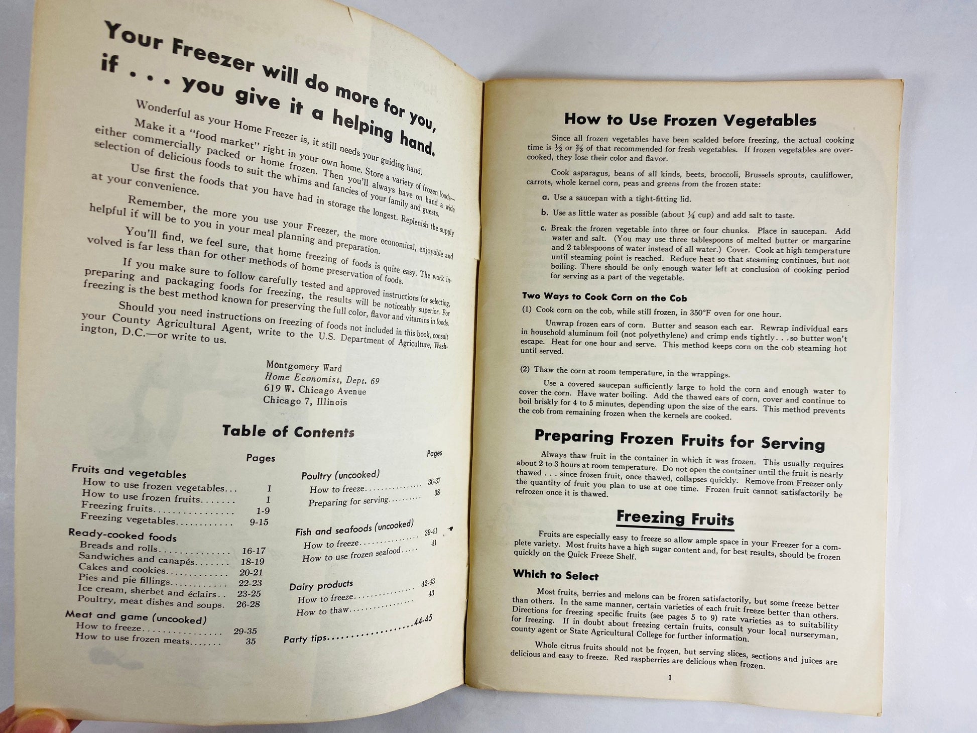 1968 Montgomery Ward Signature Freezer vintage advertising booklet retro collectible prop