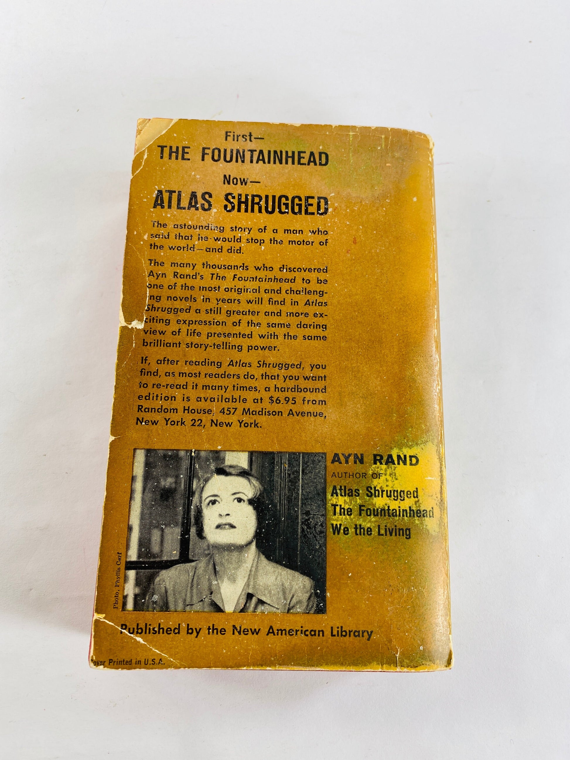 1964 Atlas Shrugged vintage Signet paperback book by Ayn Rand philosophy Objectivism capitalism