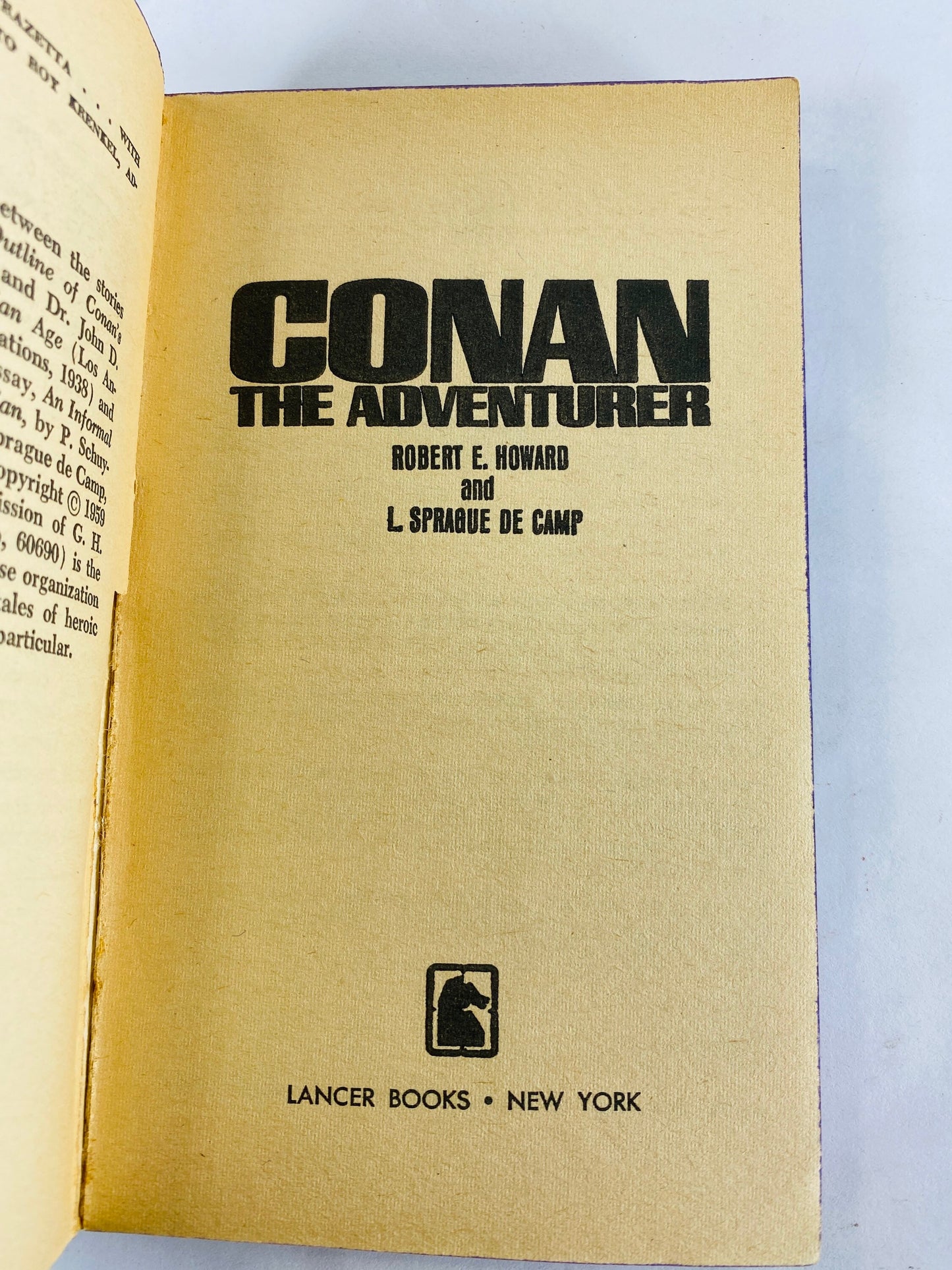Conan the Adventurer Lancer vintage paperback book circa 1966 L Sprague de Camp & Robert E Howard