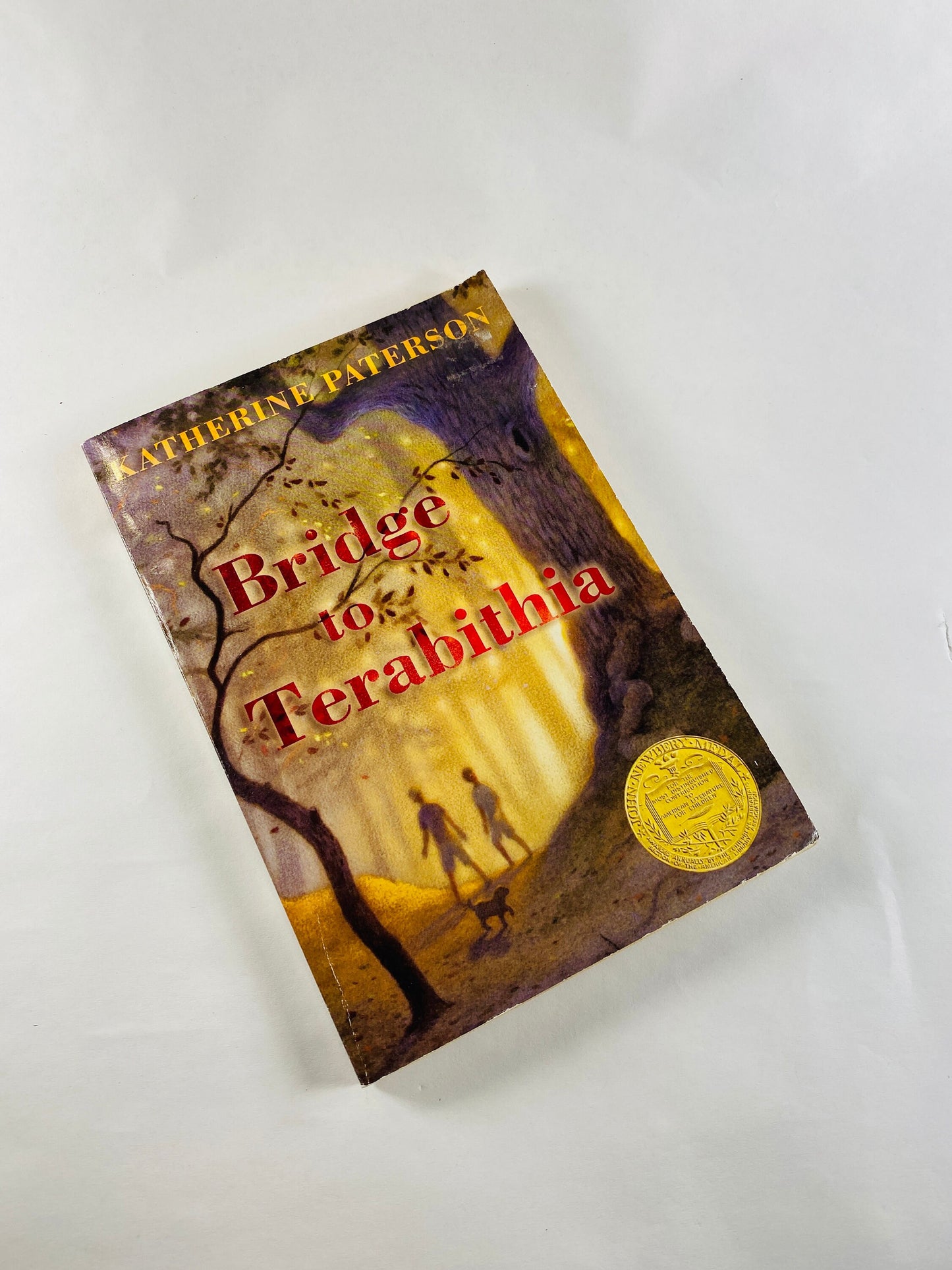 Bridge to Terabithia by Katherine Paterson Vintage paperback book about two 5th grade friends and lessons through tragedy Children's story