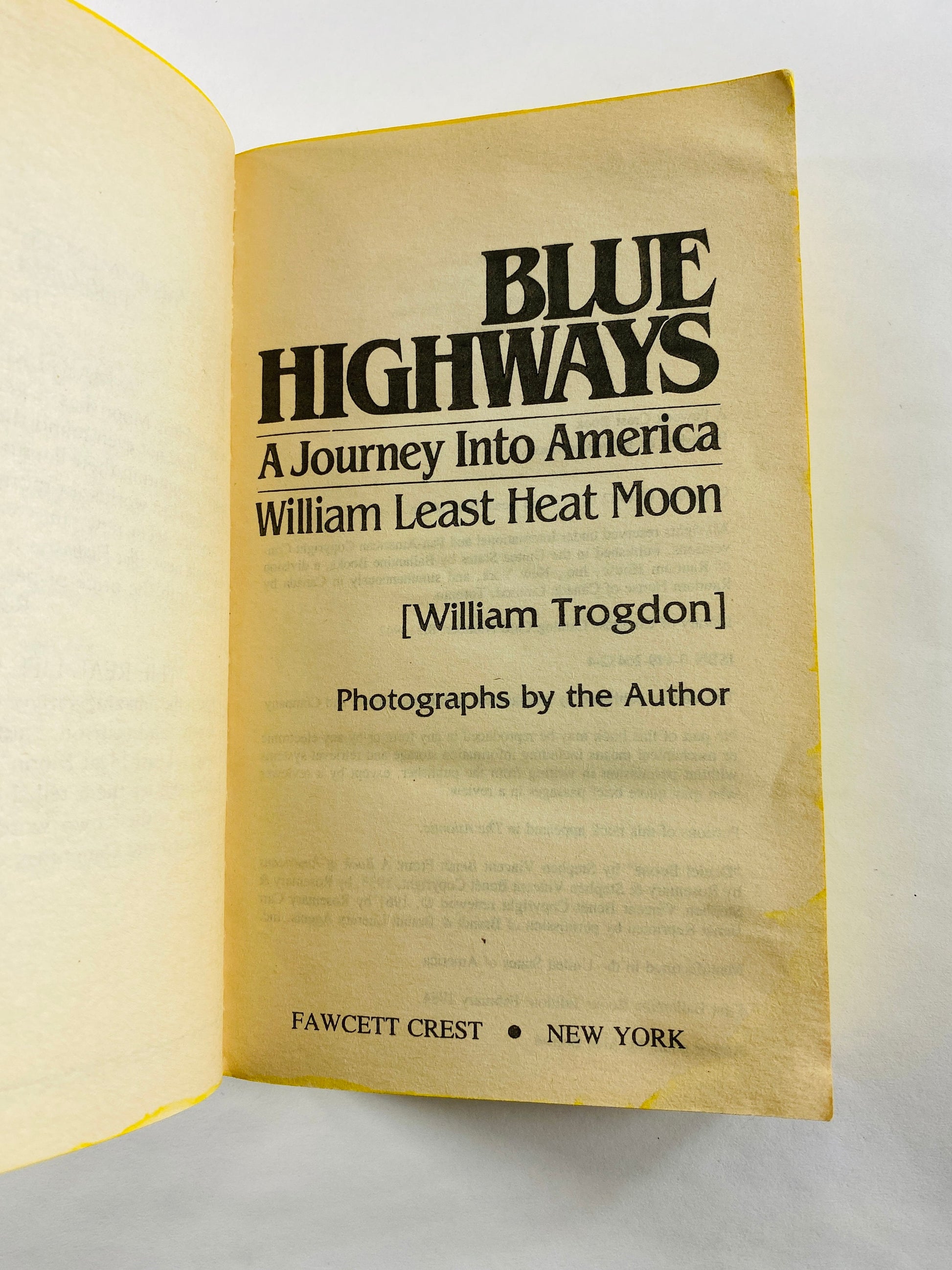 Blue Highways vintage paperback book by William Trogdon vintage American travel memoir paperback book circa 1984