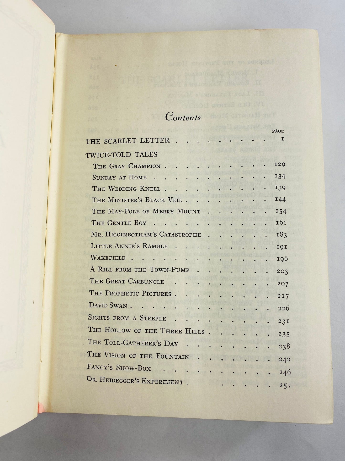 1958 Nathaniel Hawthorne works Scarlett Letter Vintage book Story of human alienation and its effect on the soul. Red home decor