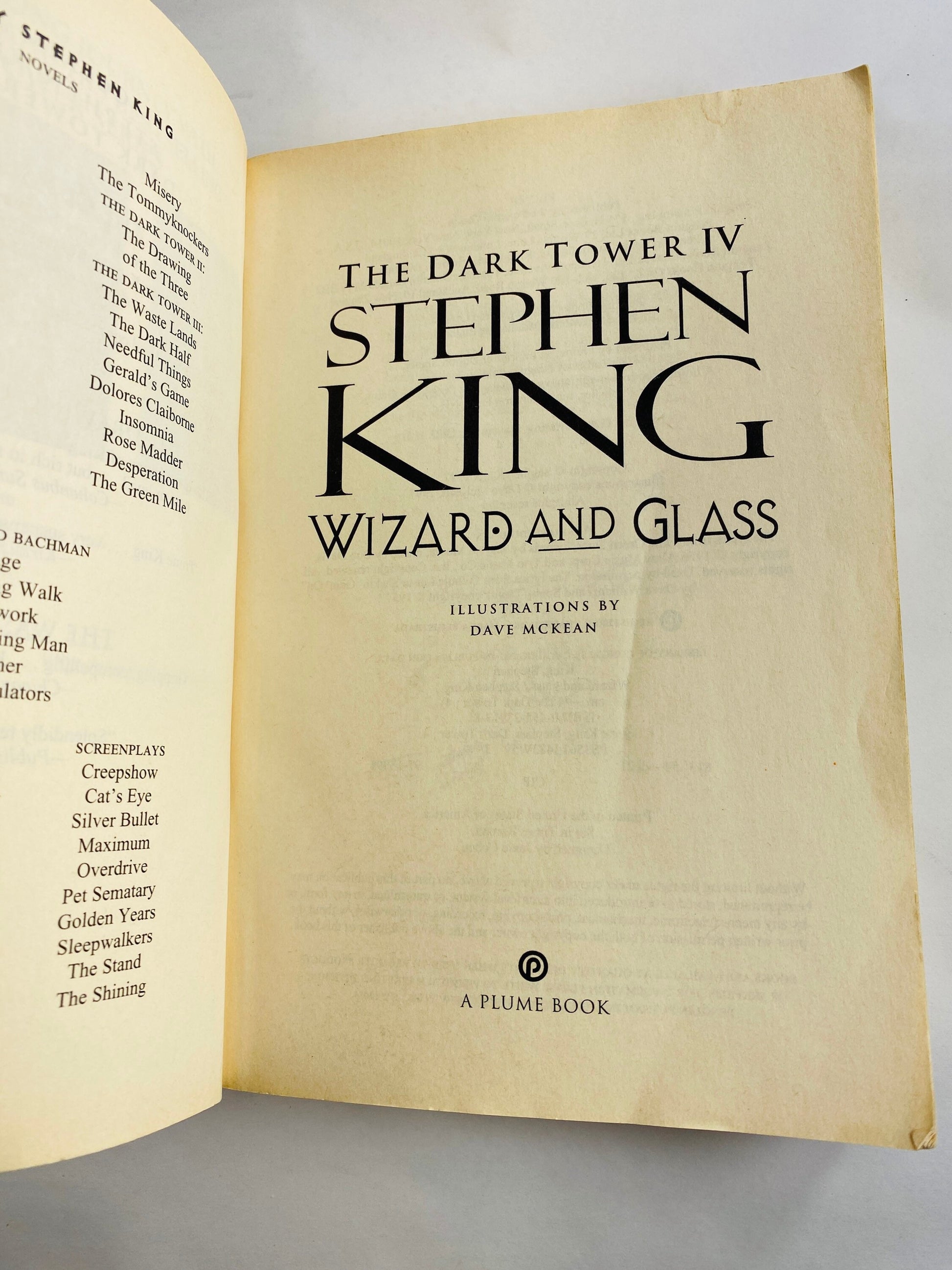 Dark Tower IV Wizard and Glass by Stephen King. Vintage FIRST Plume paperback book circa 1997 Book Lover Gift.