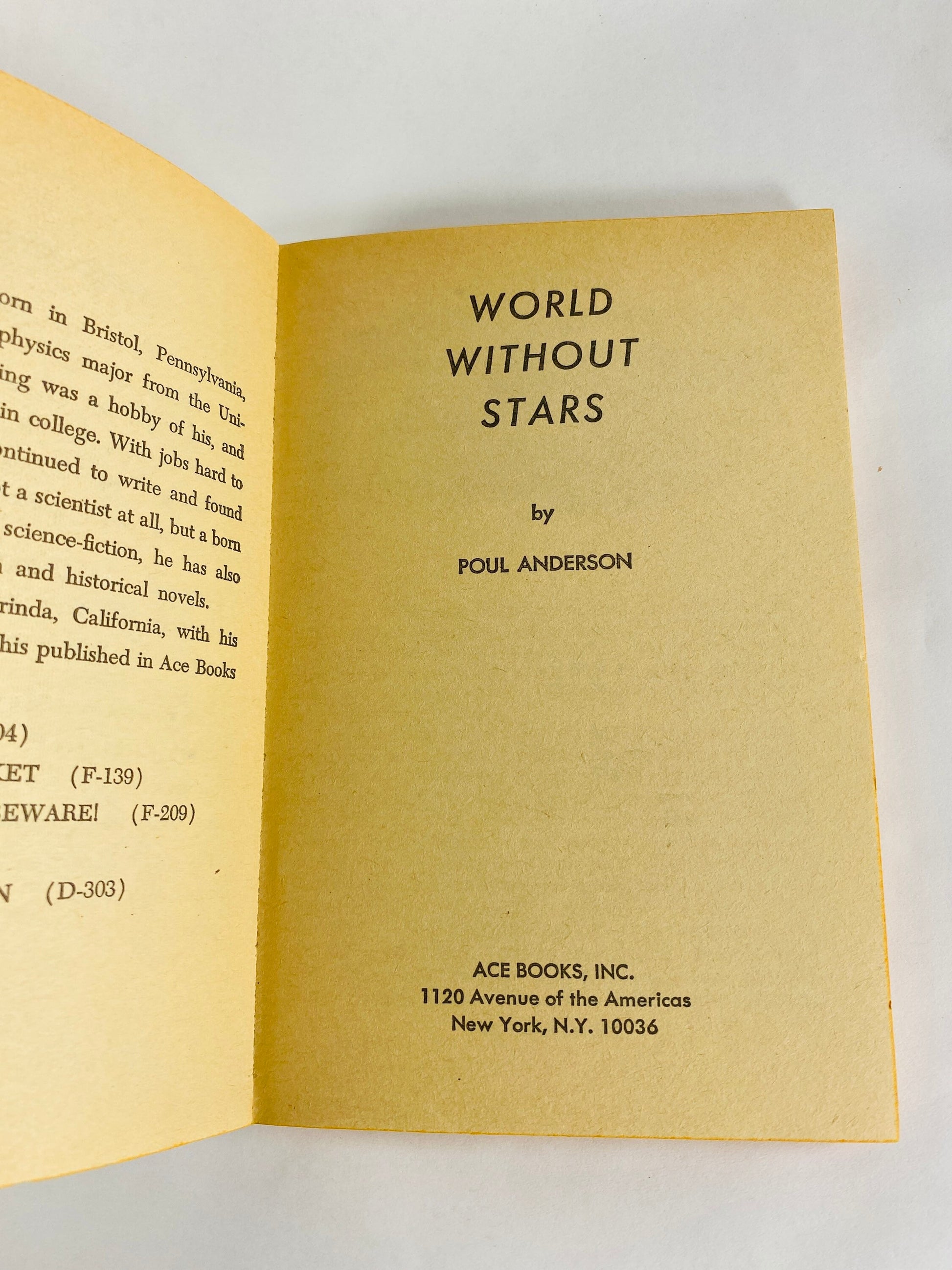 World Without Stars vintage paperback book by Poul Anderson circa 1966 about a planet split by a world war Science fiction scifi
