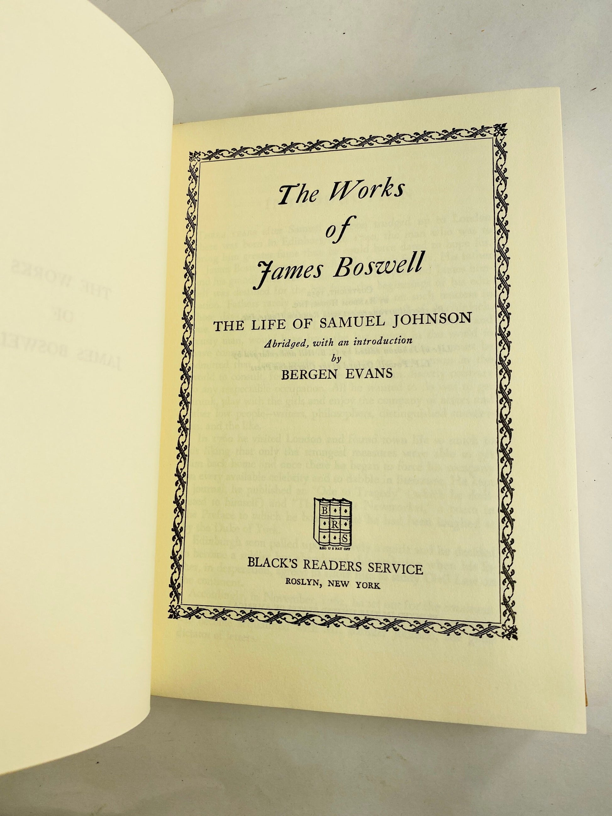 1952 Samuel Johnson biography by James Boswell vintage book, the first biography of its kind about the dictionary author