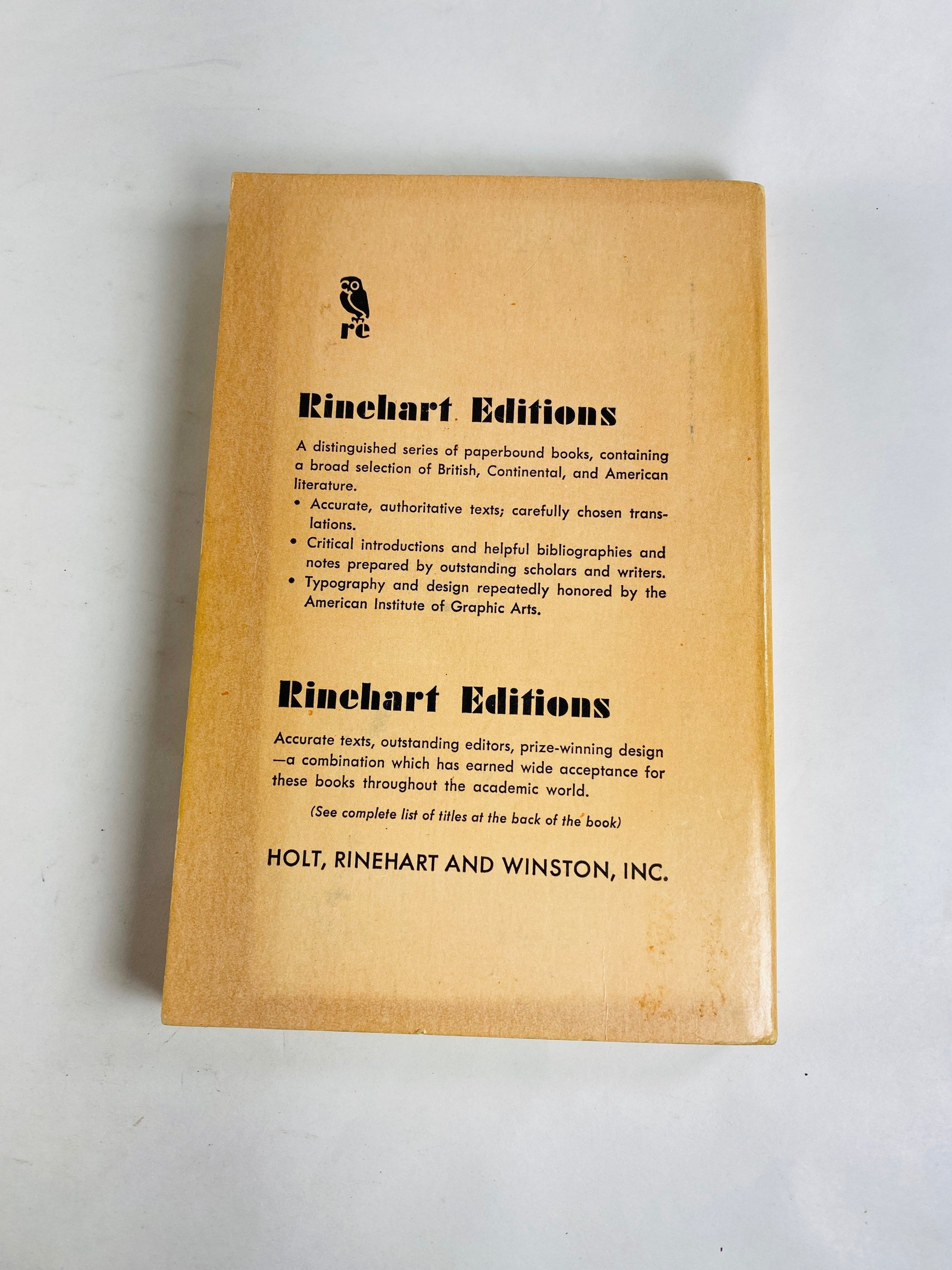 1964 Rinehart vintage paperback book Gulliver’s Travels by Jonathan Swift beige colored cover Home office bookshelf decor