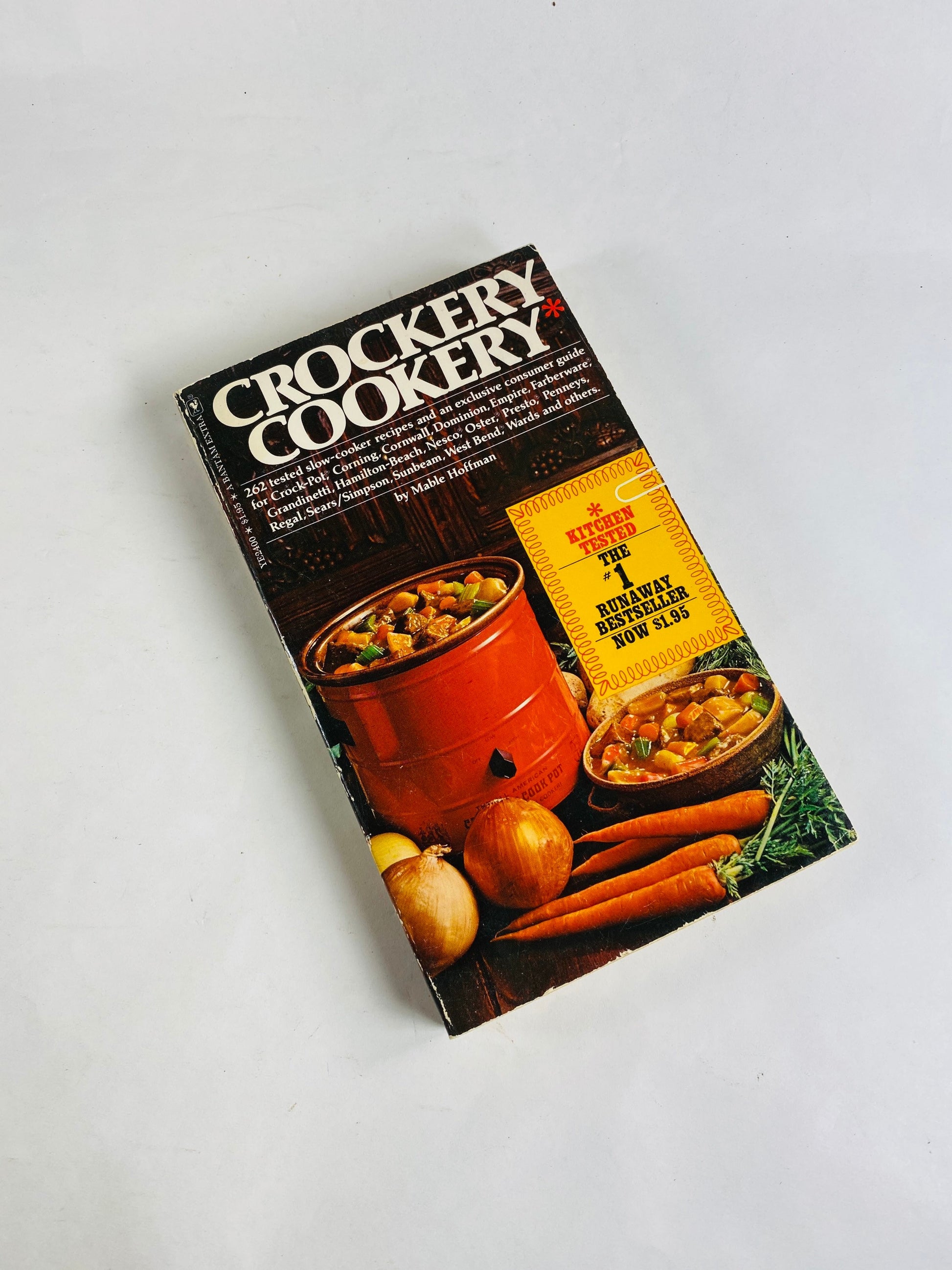Crockpot Cooking vintage crockery paperback cookbook with recipes and directions beef chicken vegetables desserts