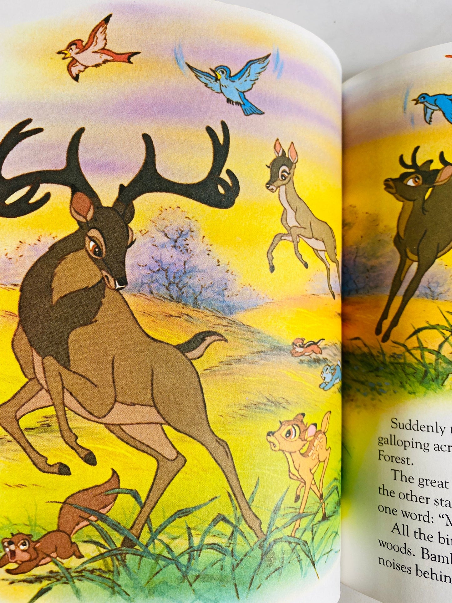1984 Bambi Walt Disney Little Golden Book with pink back cover Children's at home reading Felix Salten Ron Dias Vintage book gift.