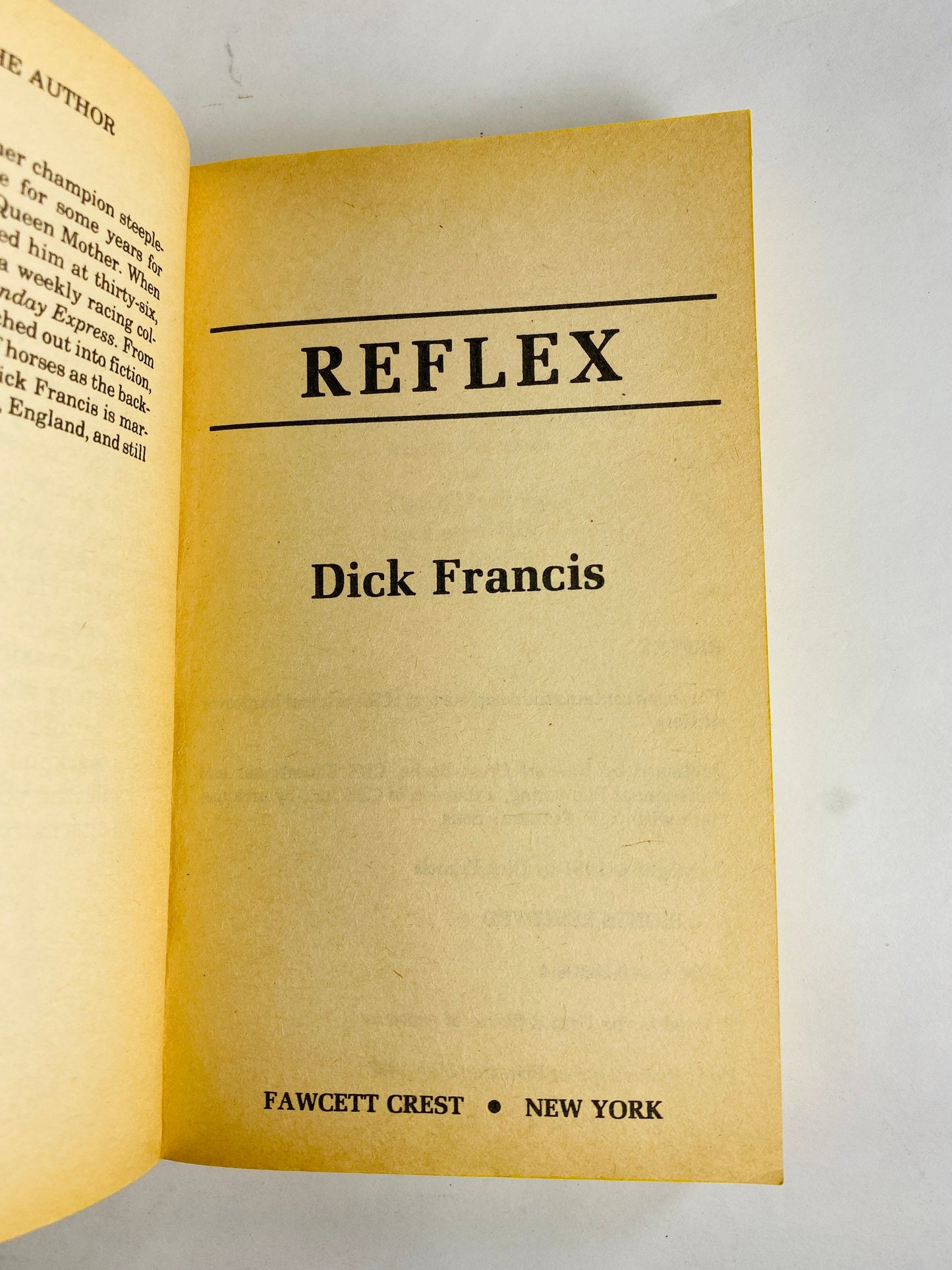 Reflex by Dick Francis Vintage paperback book circa 1983 about corruption and murder