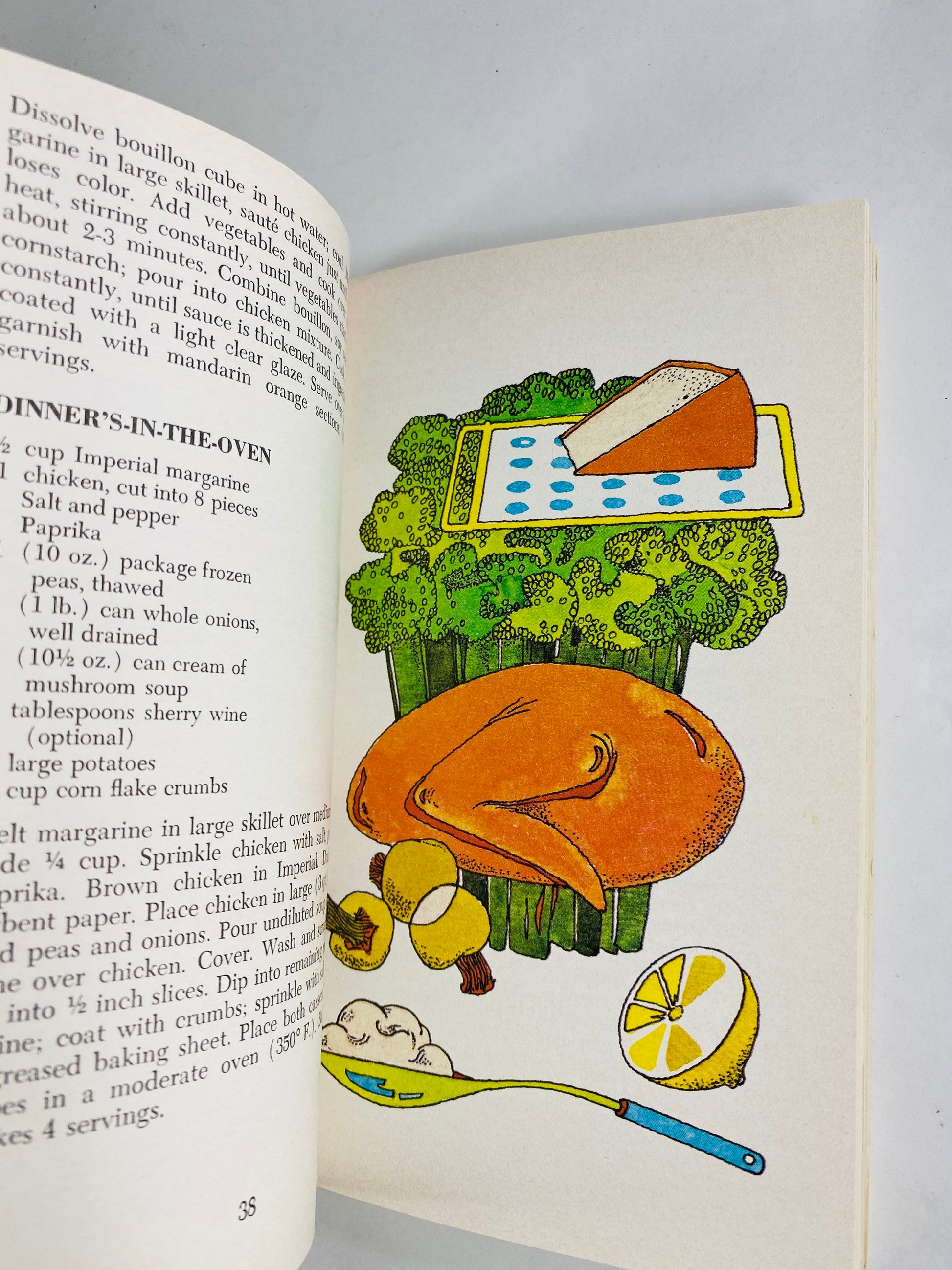 Imperial Butter Elegant and Easy vintage paperback cookbook circa 1976. Entertaining foods appetizers dinner buffet for the hostess