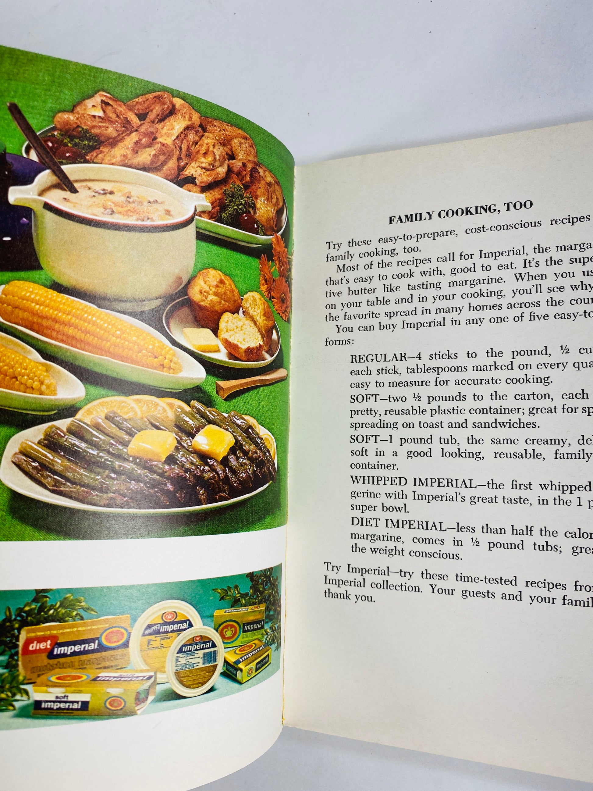 Imperial Butter Elegant and Easy vintage paperback cookbook circa 1976. Entertaining foods appetizers dinner buffet for the hostess