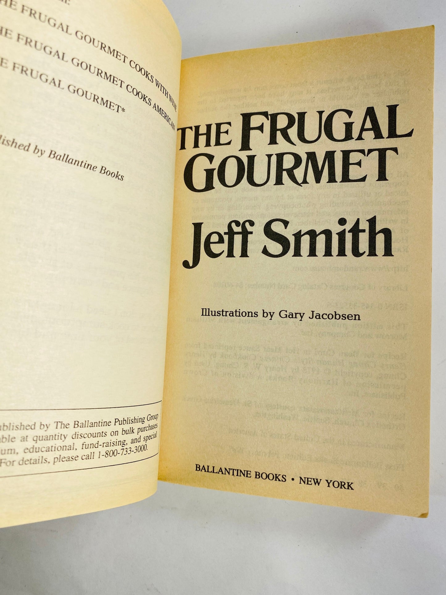 Frugal Gourmet vintage paperback cookbook circa 1984 by Jeff Smith. Hungarian salad Tripe Florentine Fennel Dressing