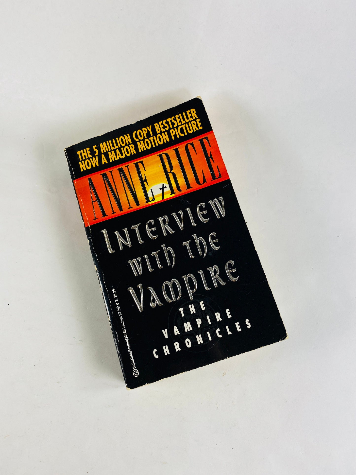Interview with a Vampire by Anne Rice. Early Printing vintage paperback Historical horror. Gold book decor. Collectible gift.